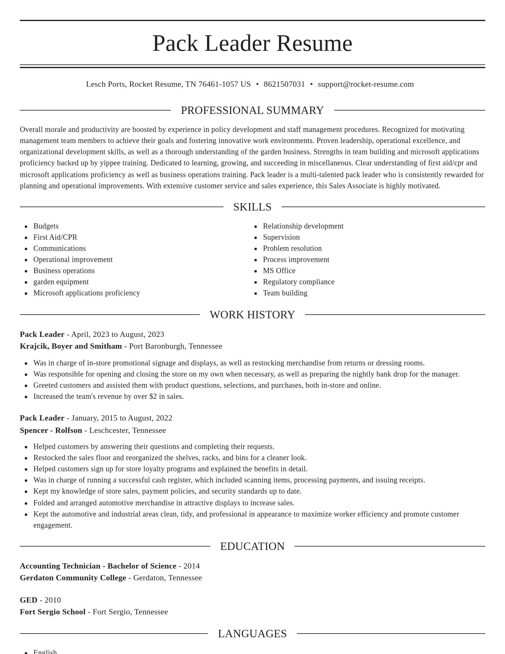 Elegant resume template