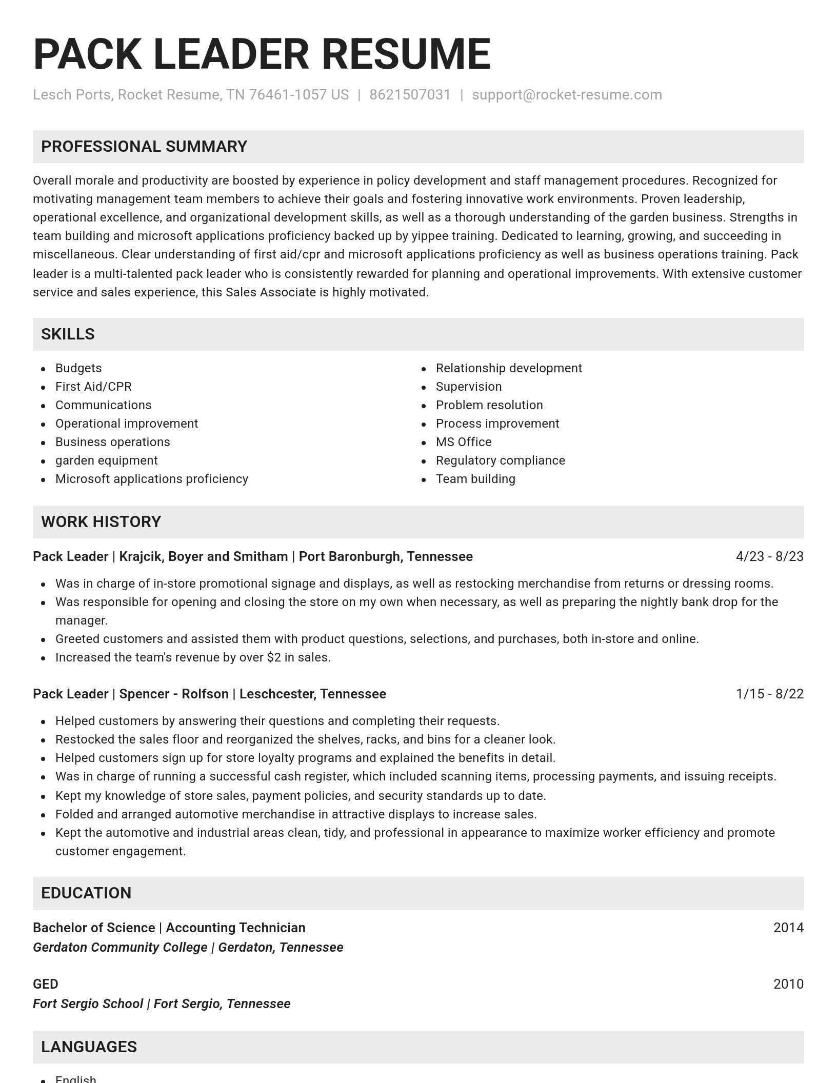 Genius resume template
