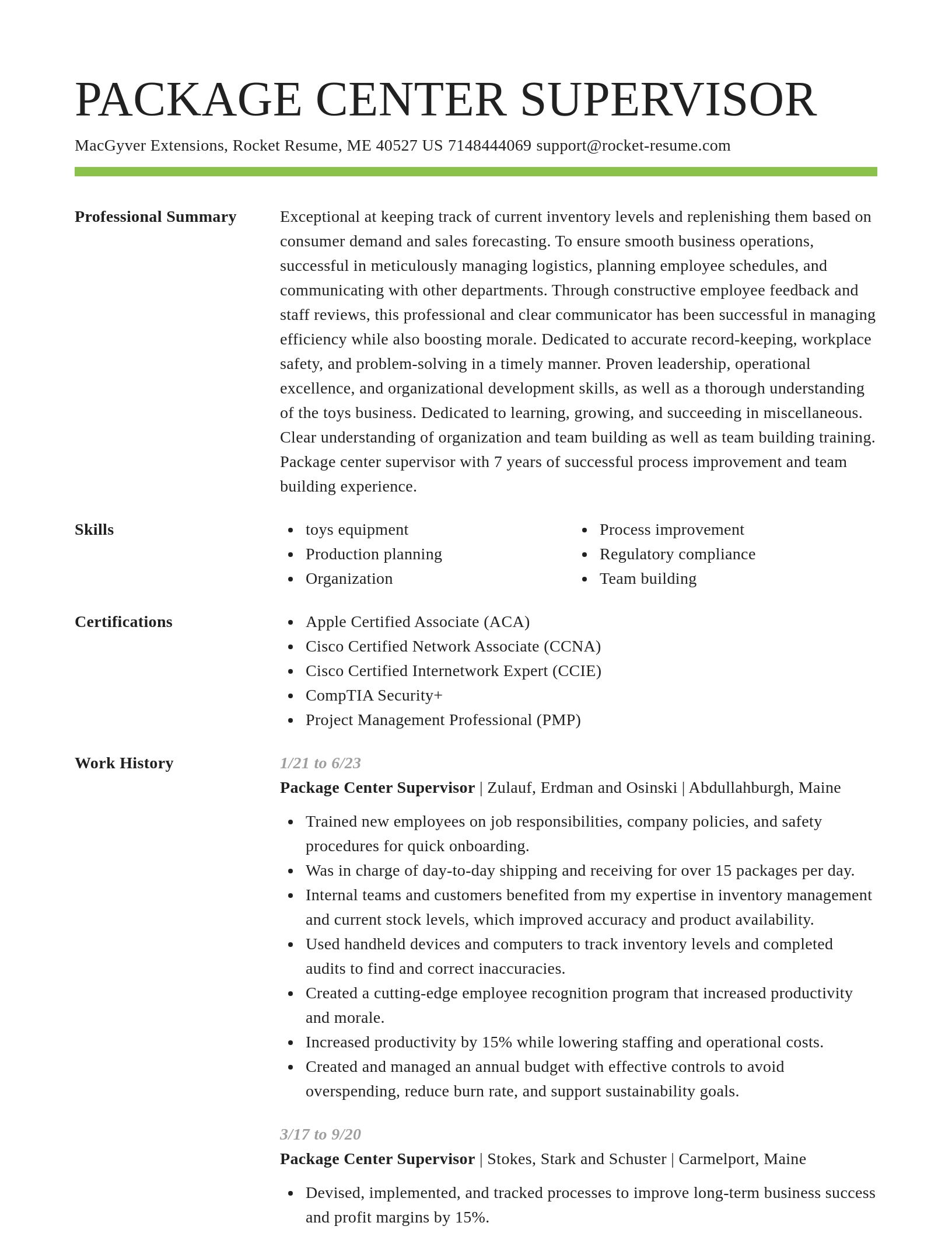 Smart resume template