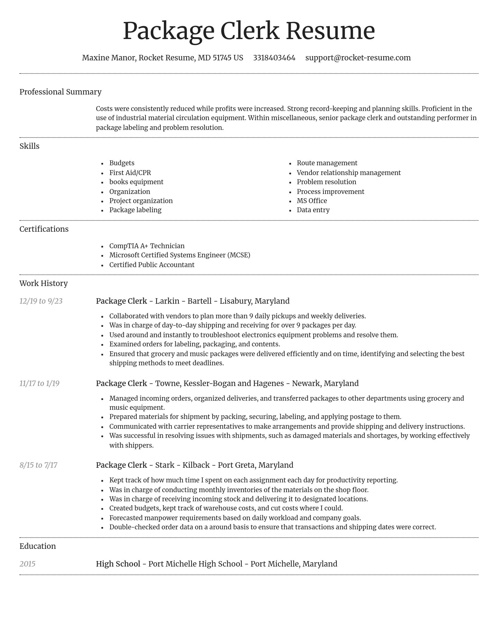 Dignified resume template