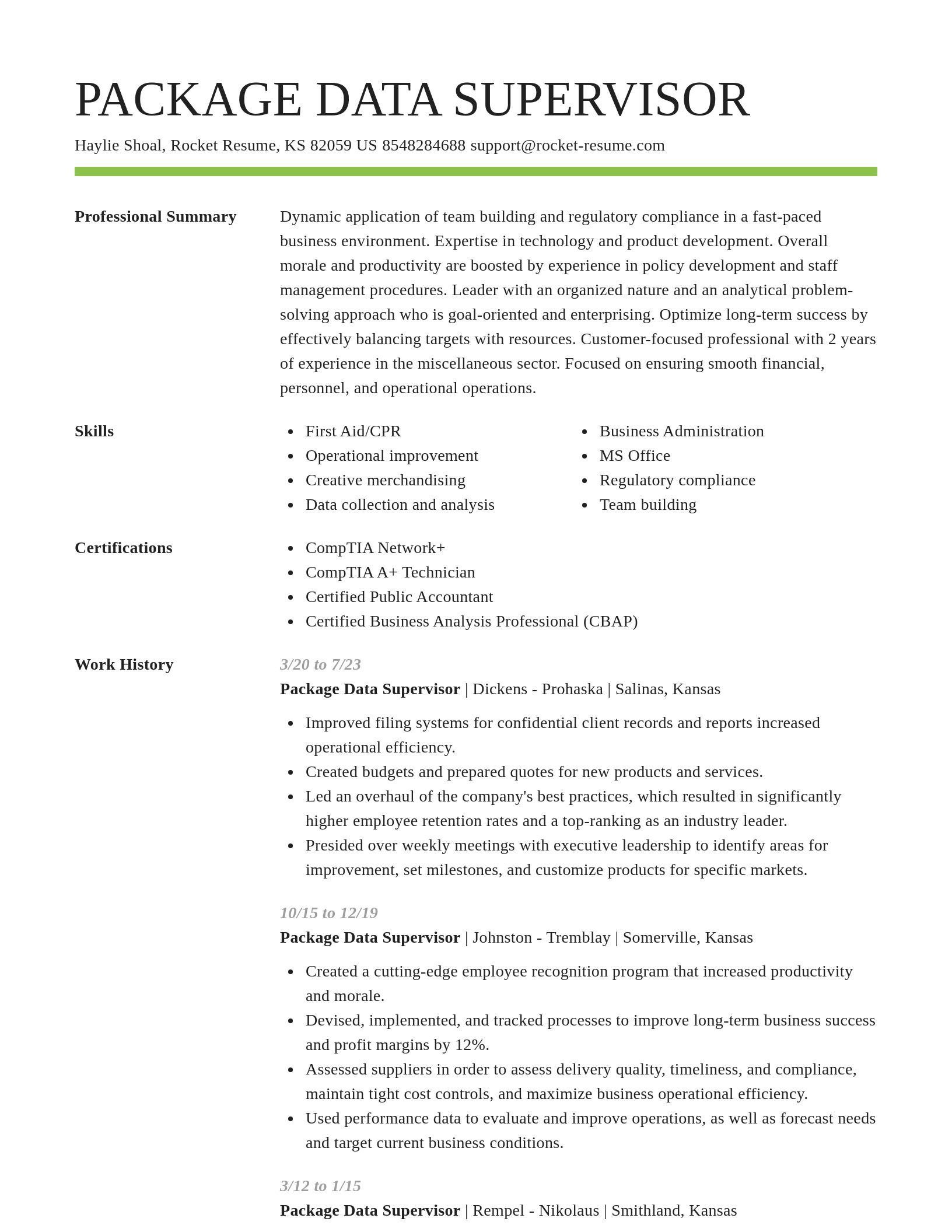 Smart resume template