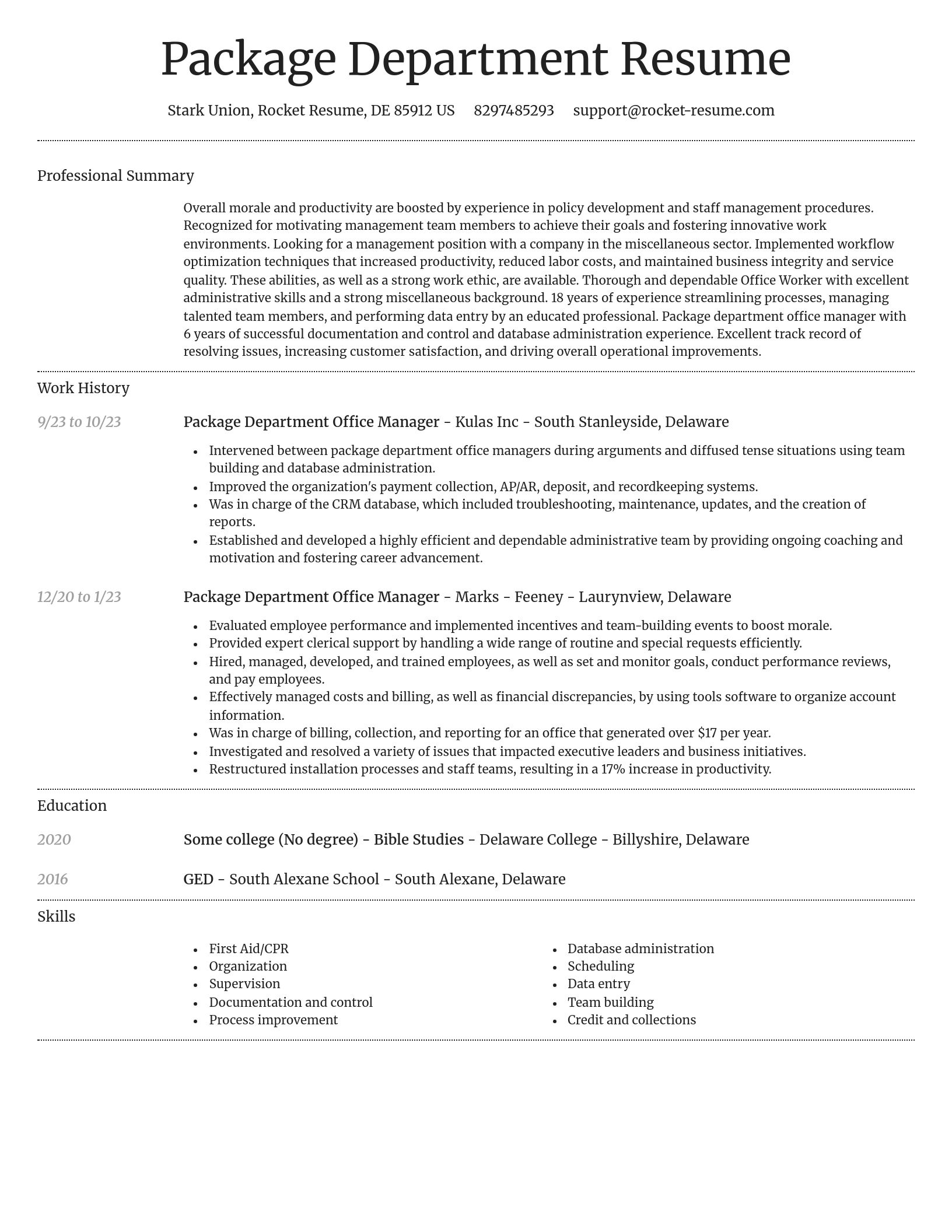 Dignified resume template