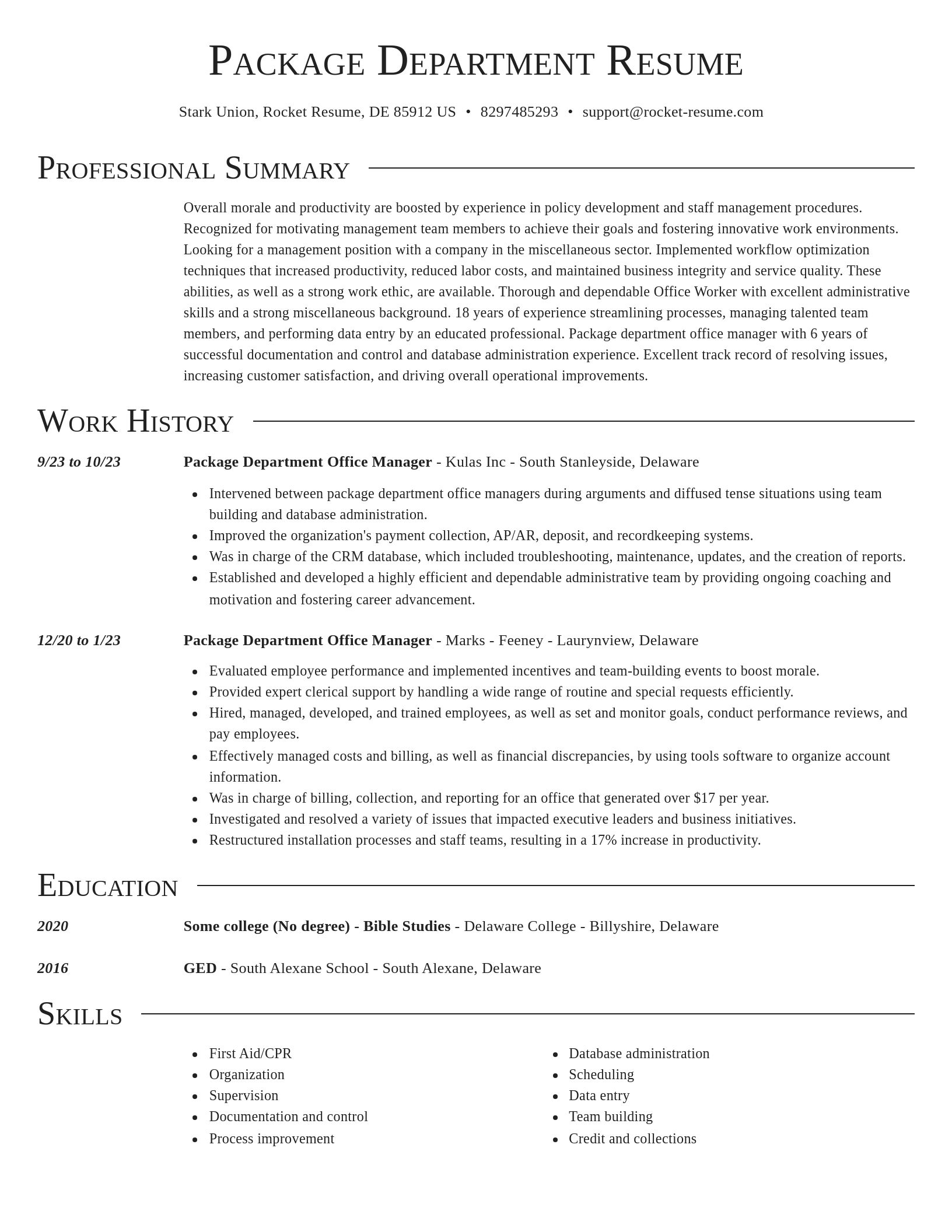 Director resume template
