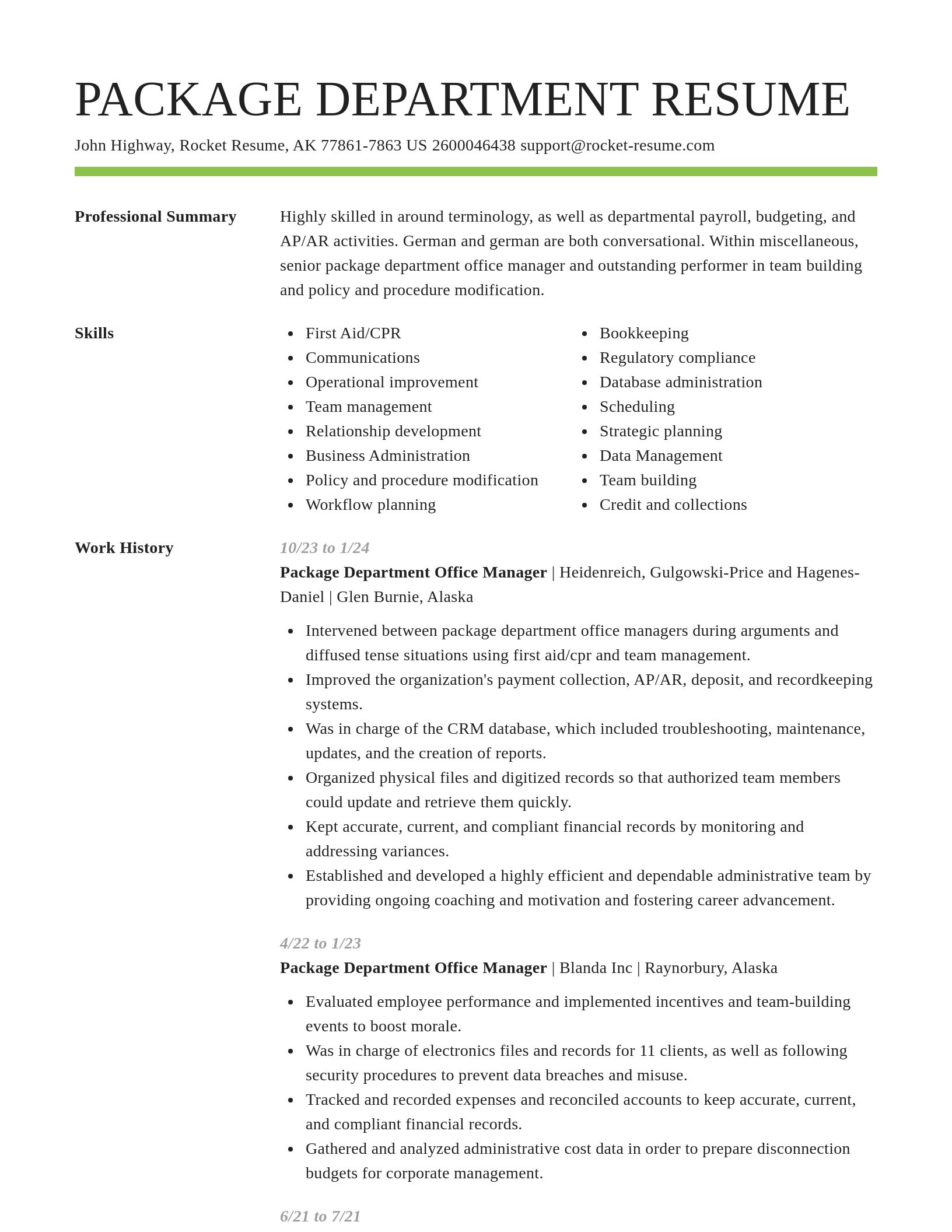 Smart resume template