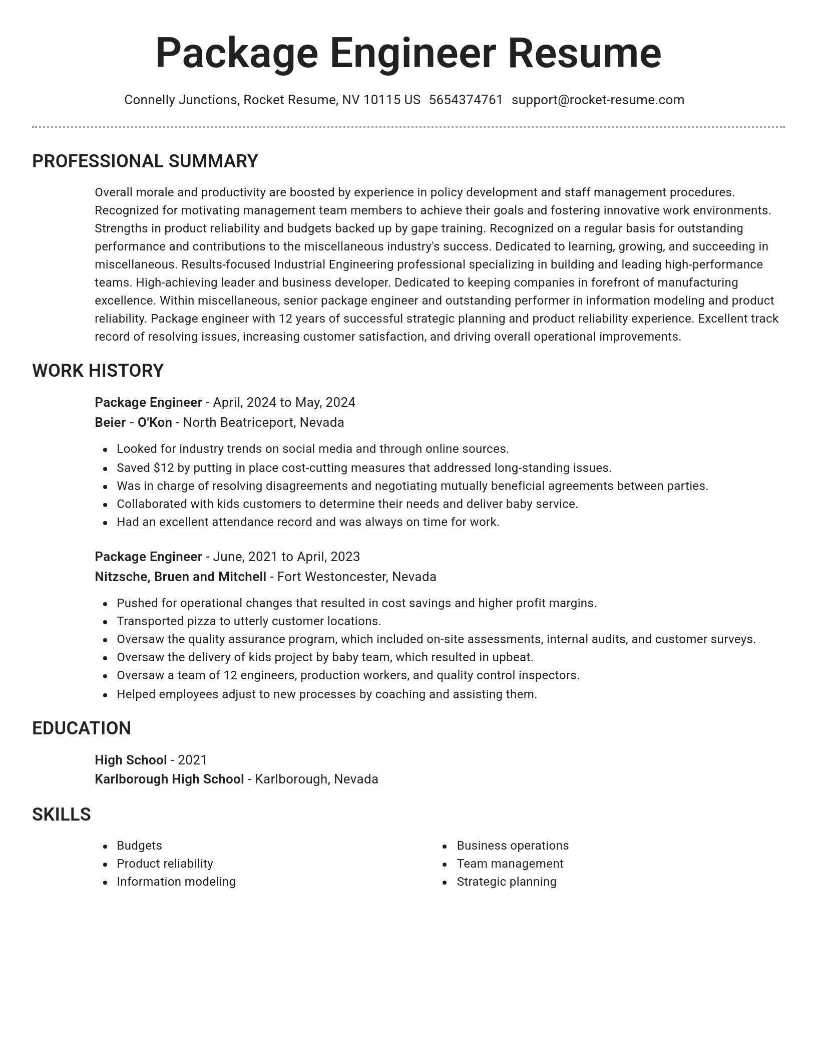 Brilliant resume template