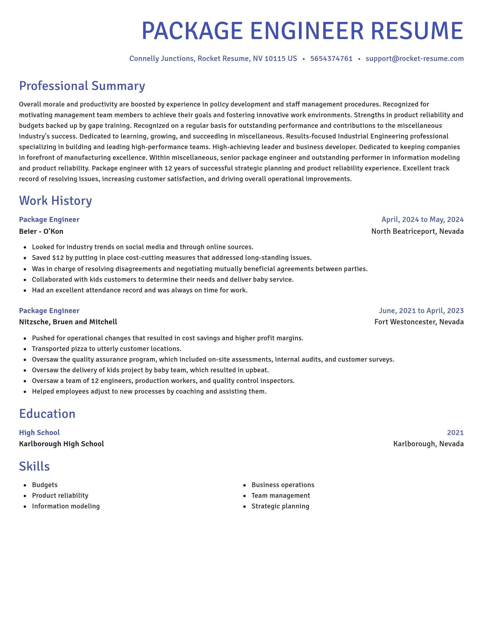 Novel resume template