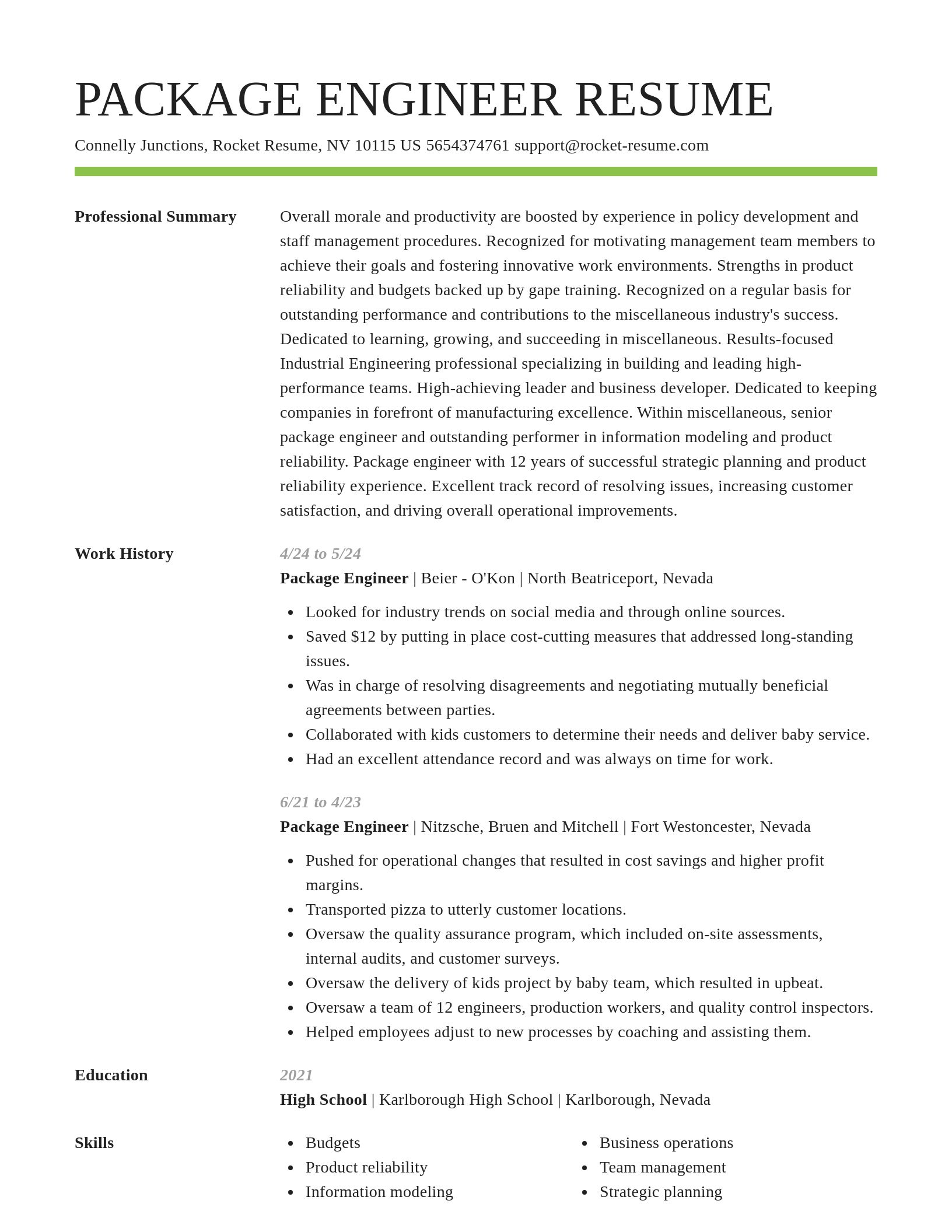 Smart resume template