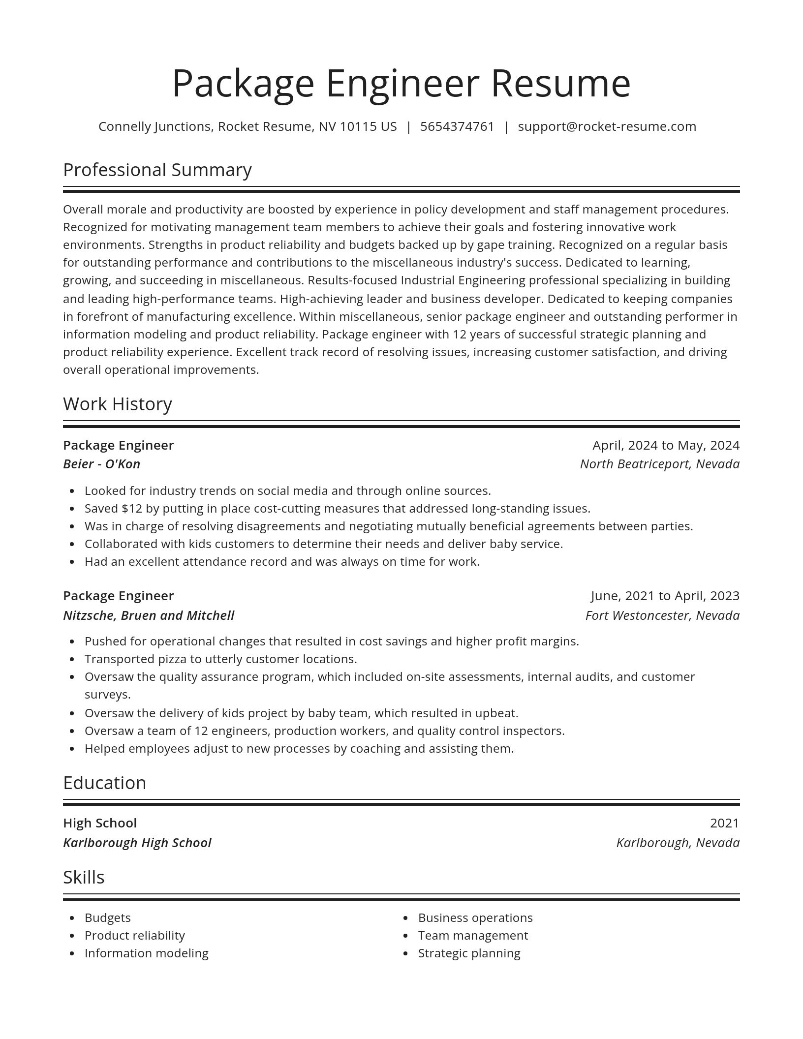 Spotlight resume template