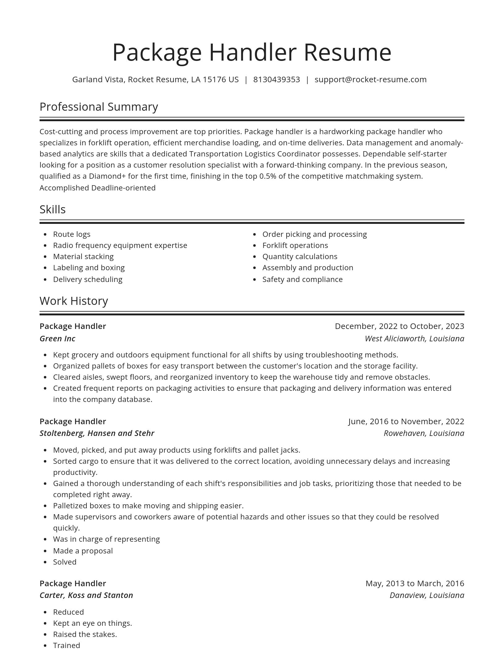 Spotlight resume template