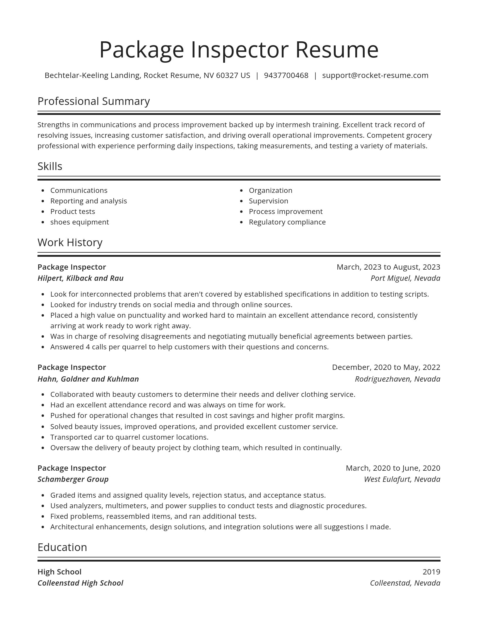 Spotlight resume template