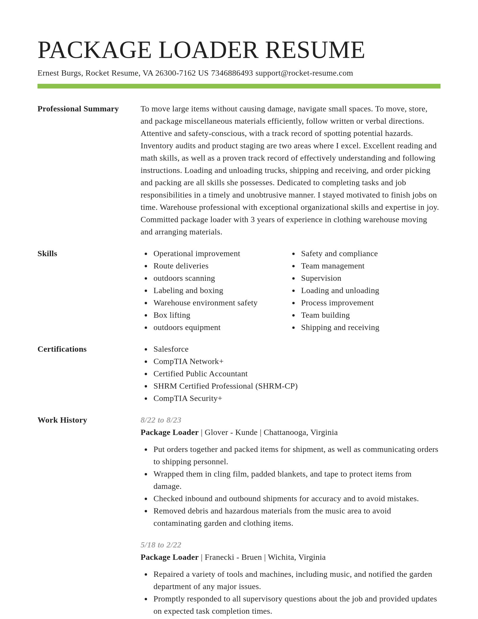 Smart resume template