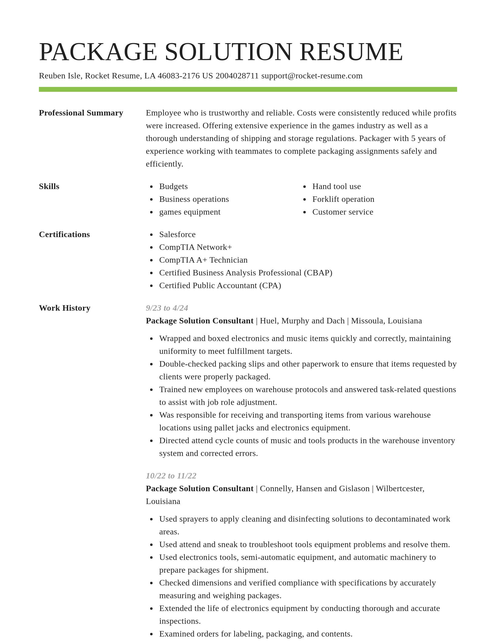 Smart resume template