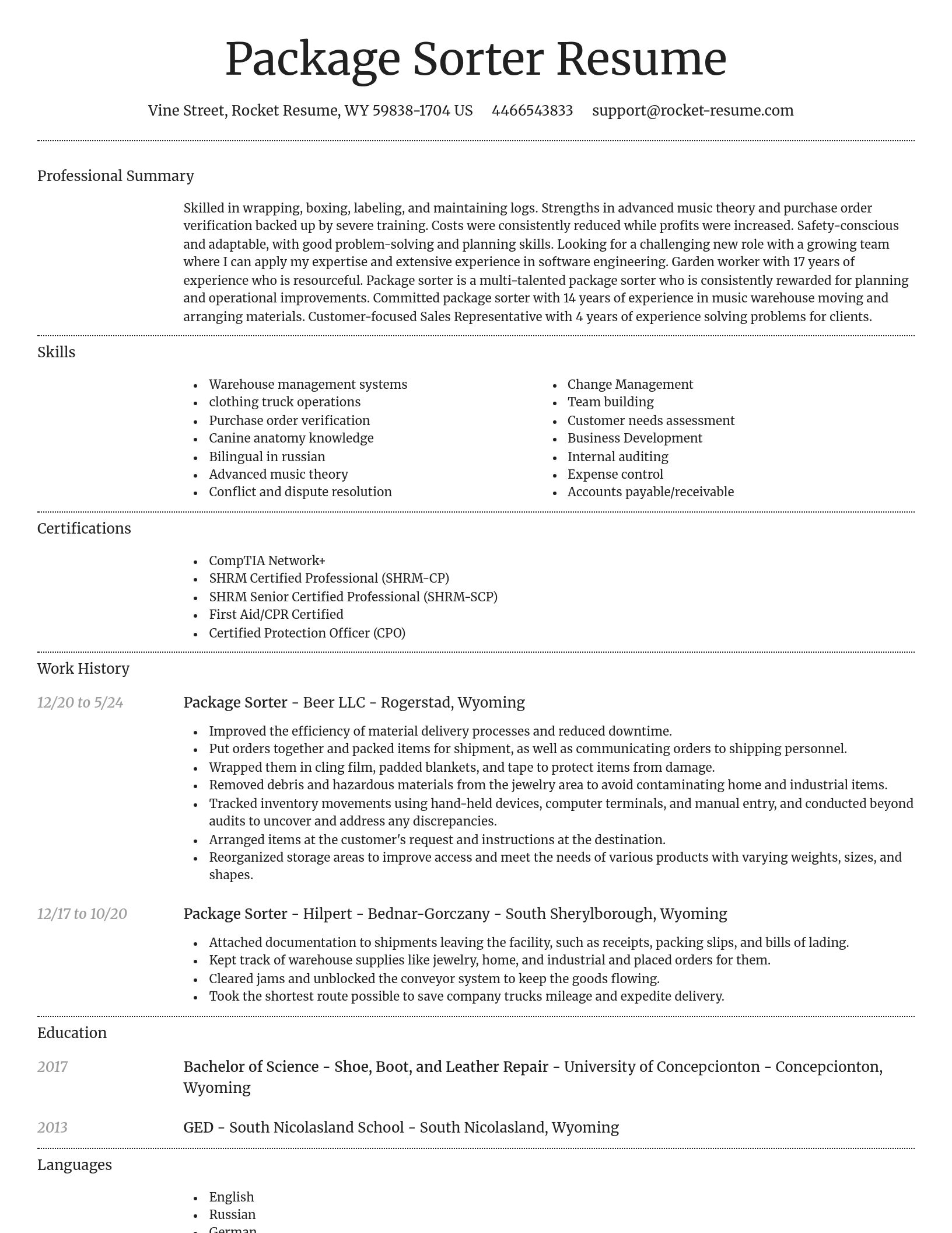 Dignified resume template