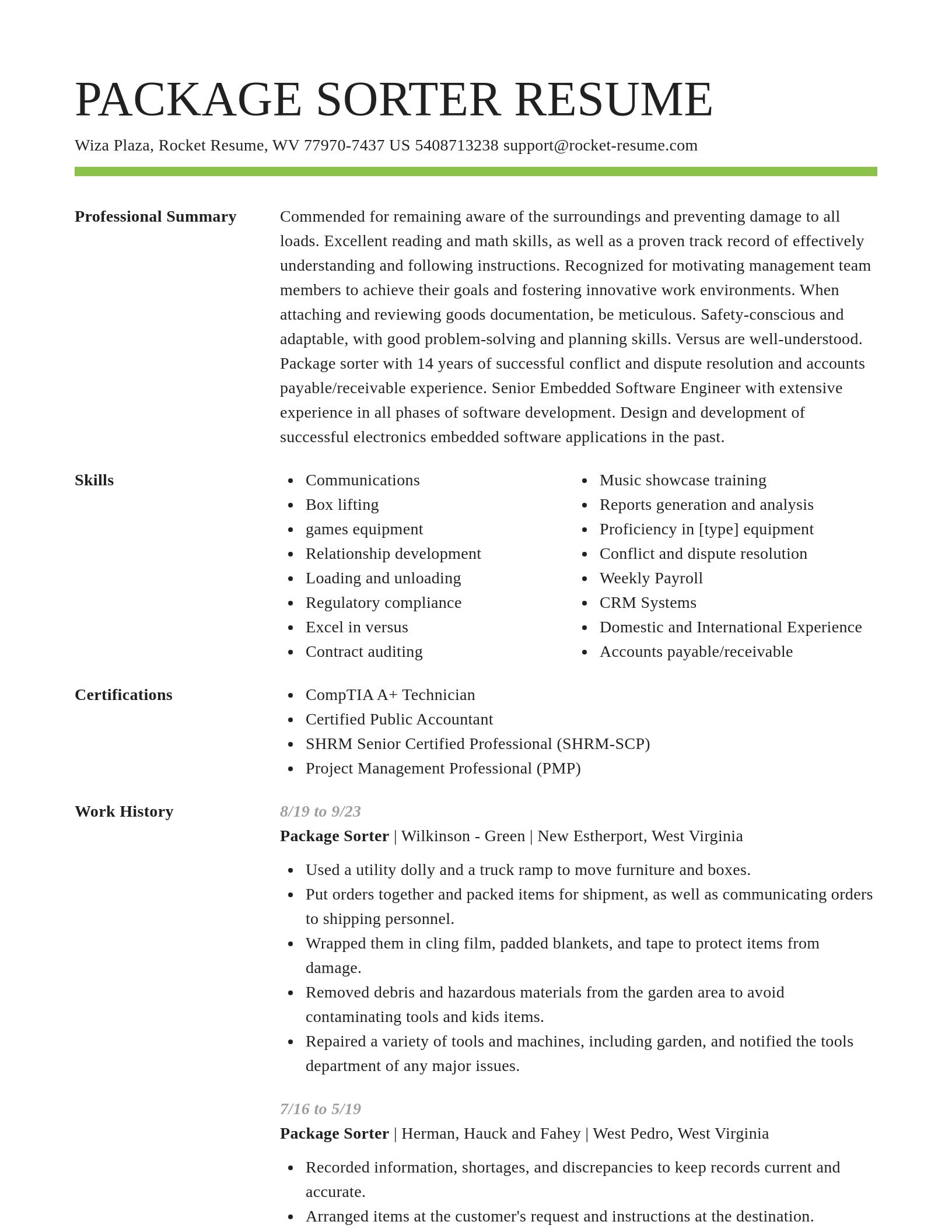 Smart resume template