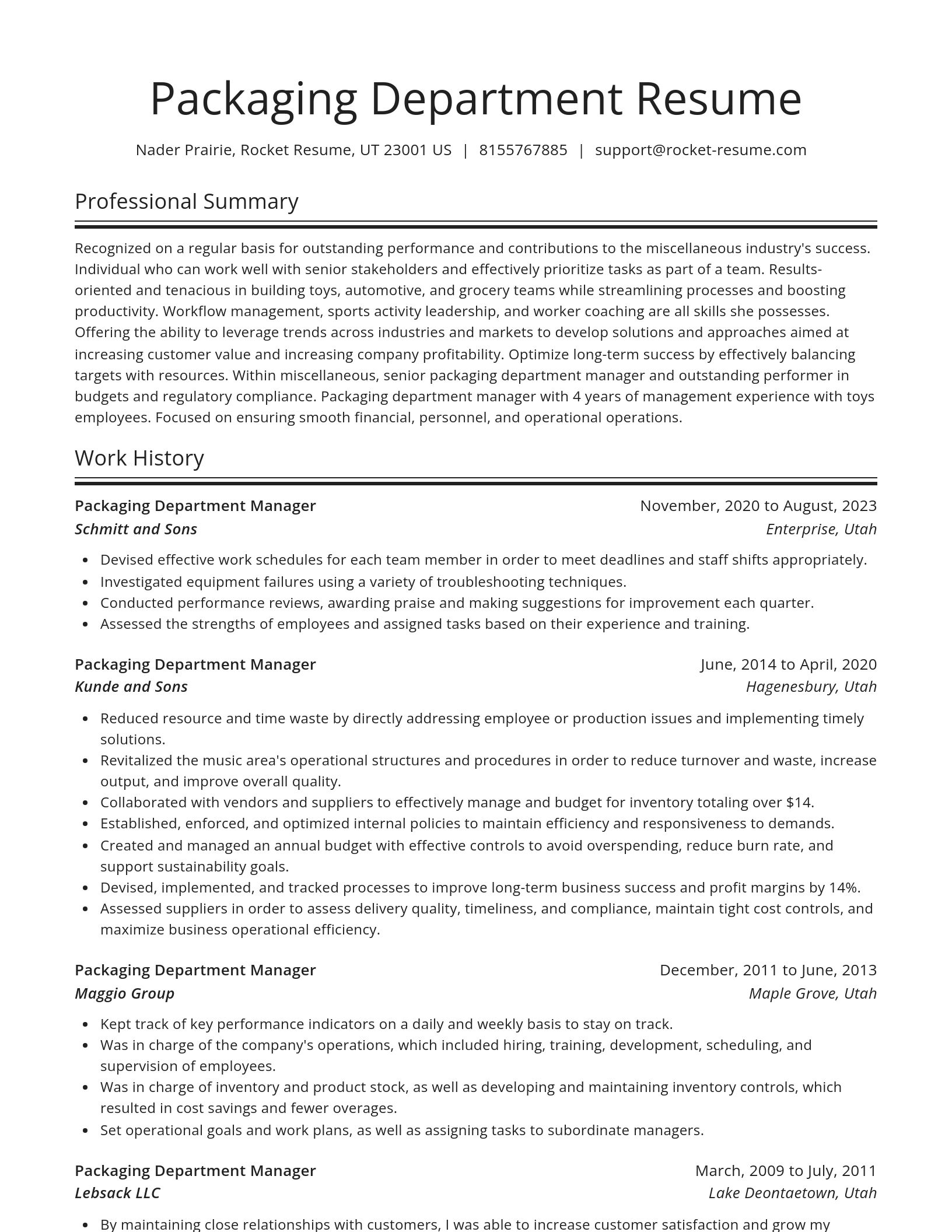 Spotlight resume template