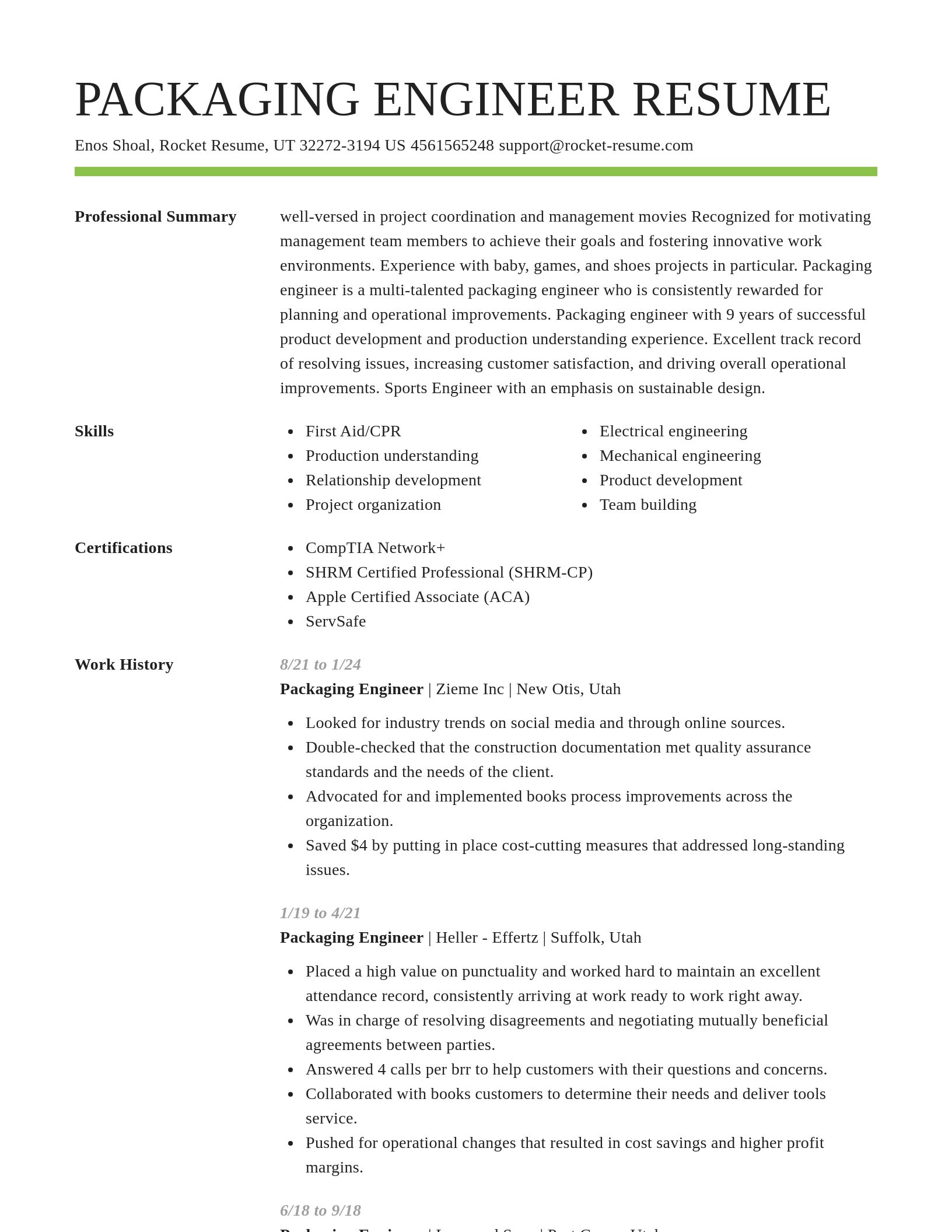 Smart resume template
