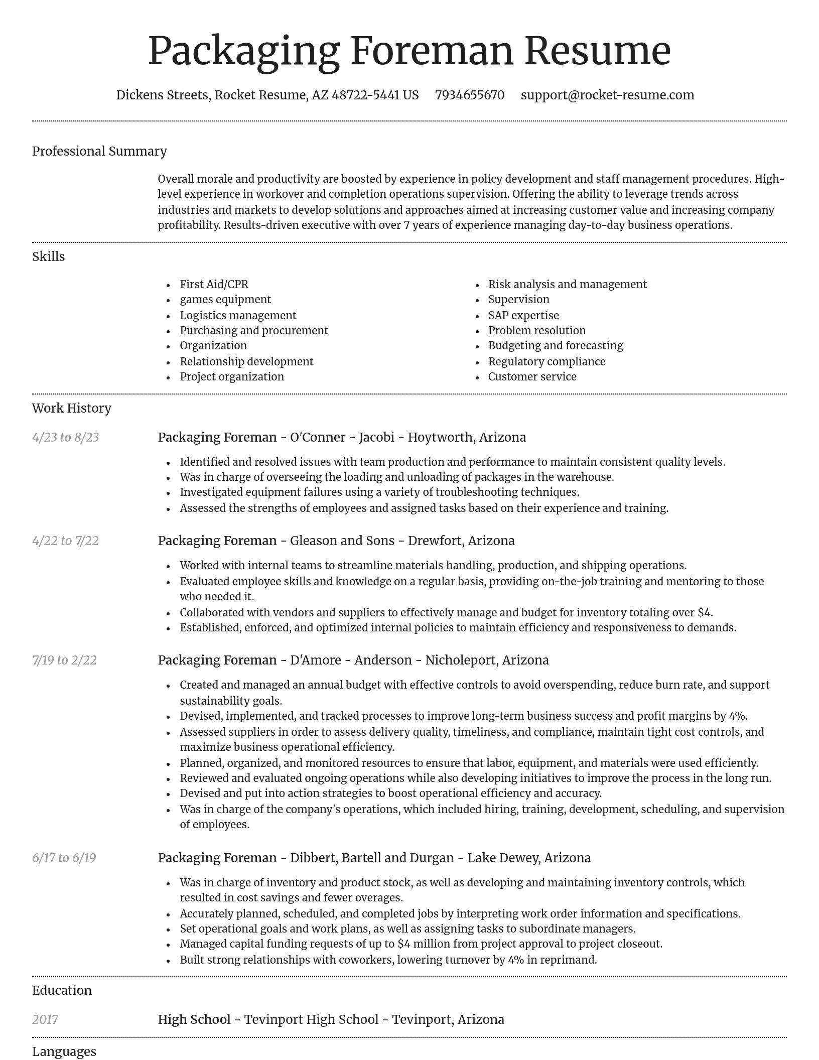 Dignified resume template