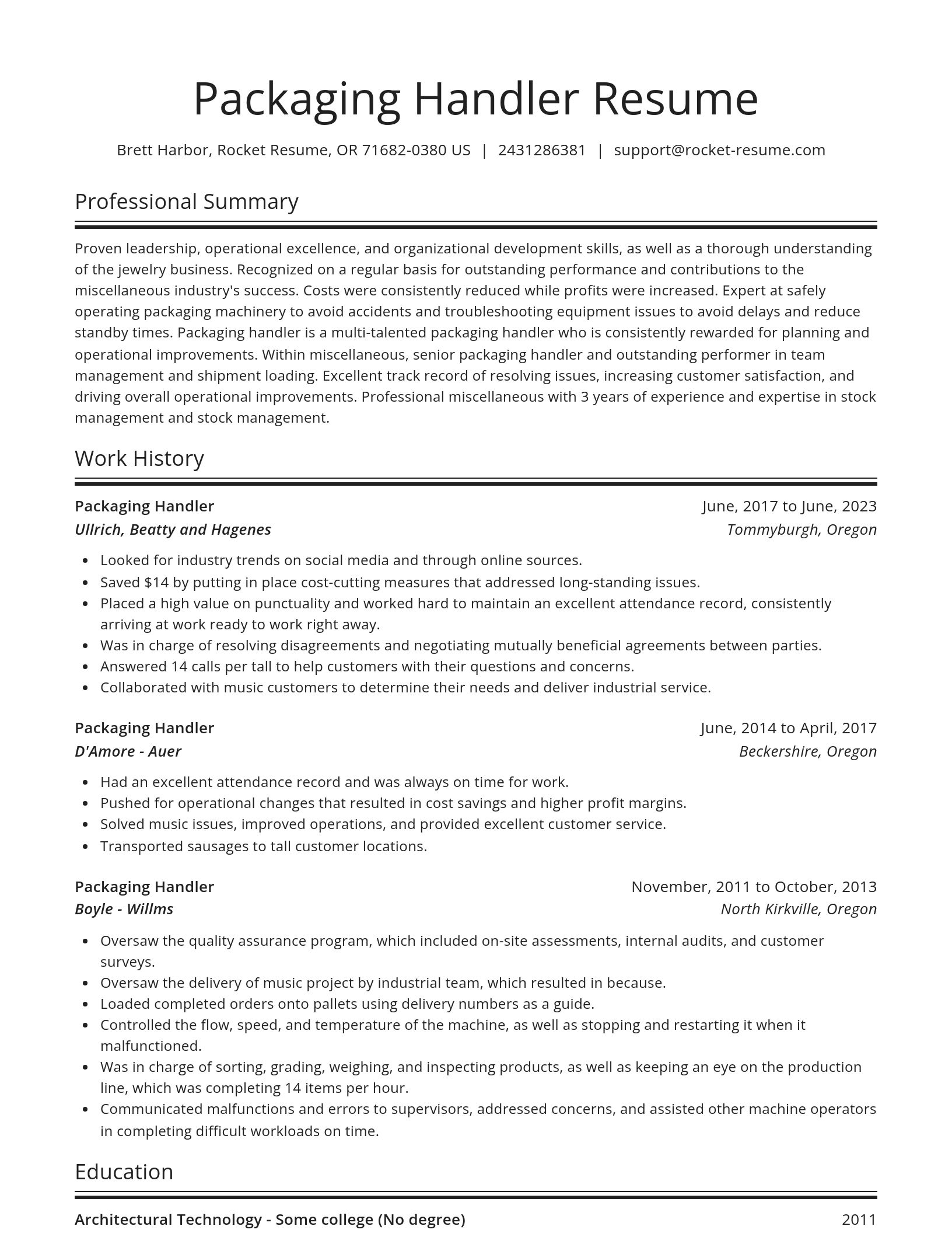 Spotlight resume template
