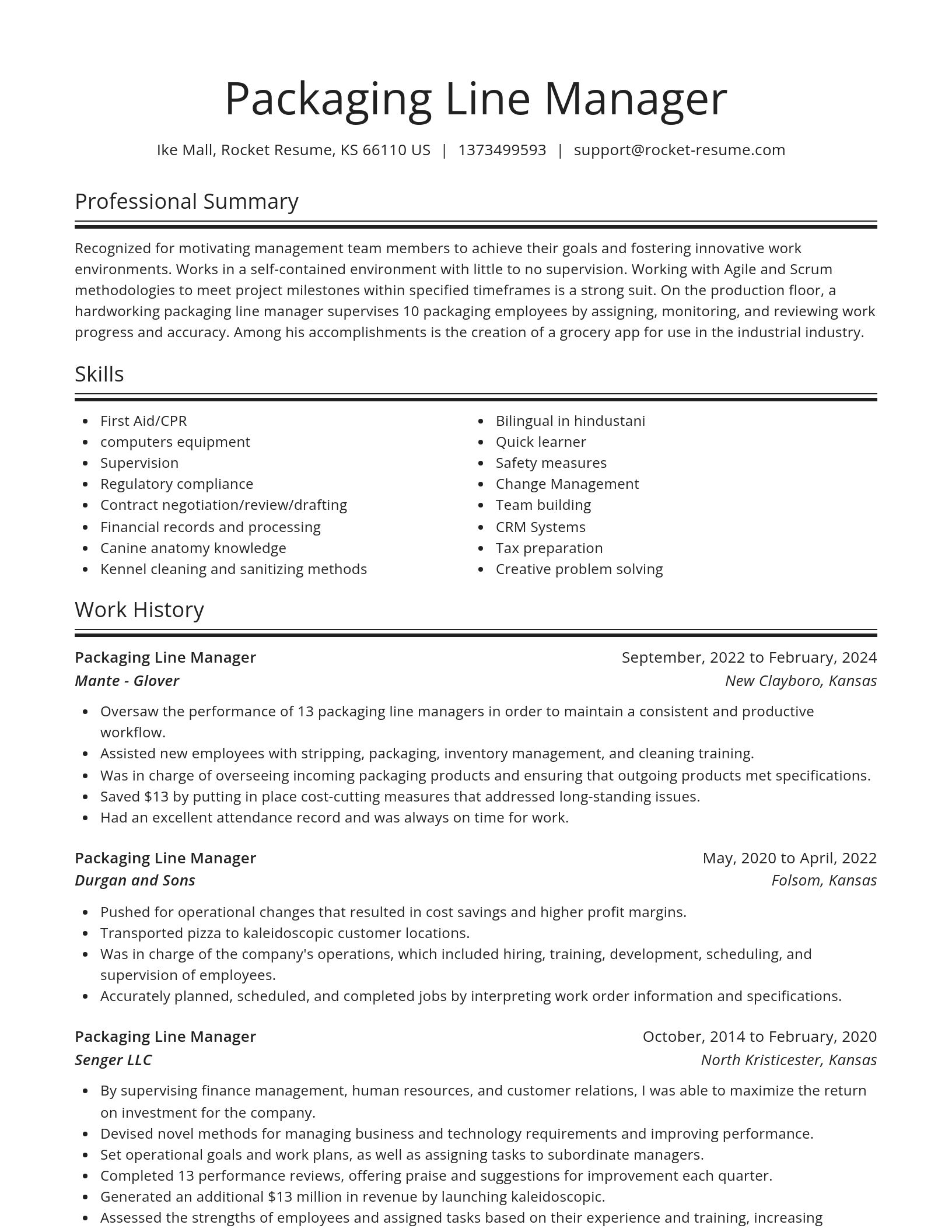Spotlight resume template