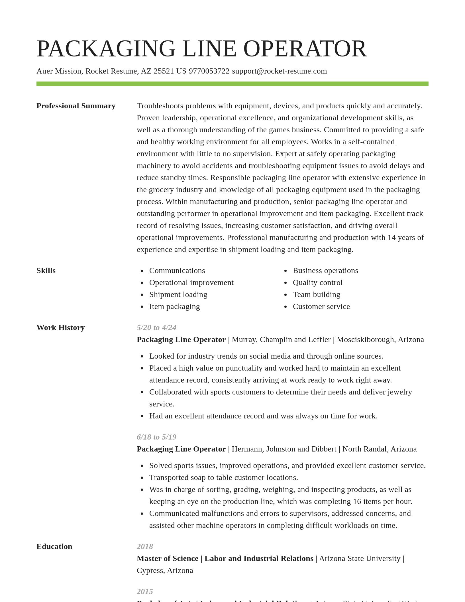 Smart resume template