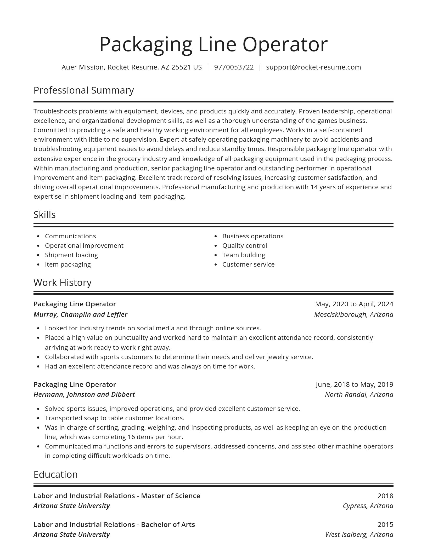 Spotlight resume template