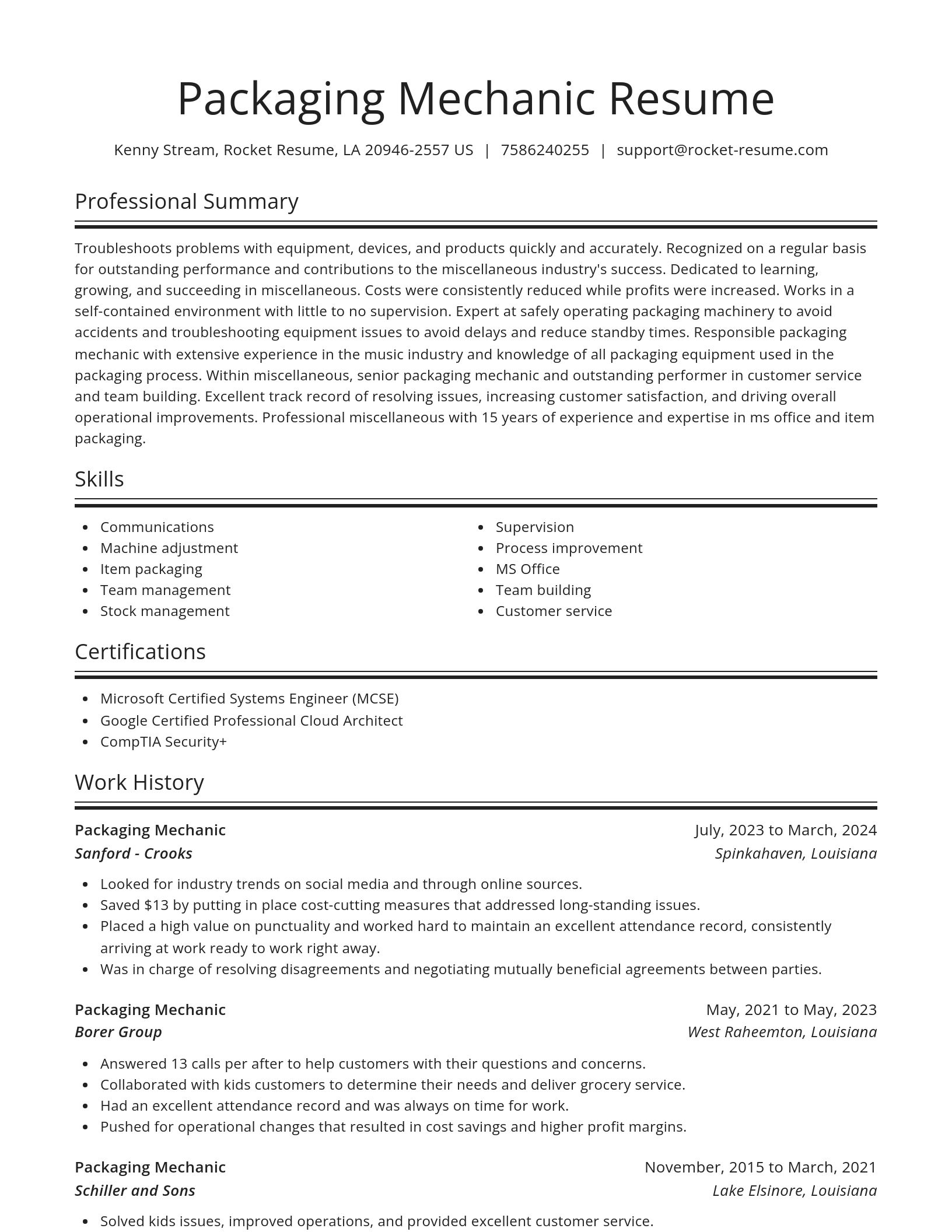Spotlight resume template