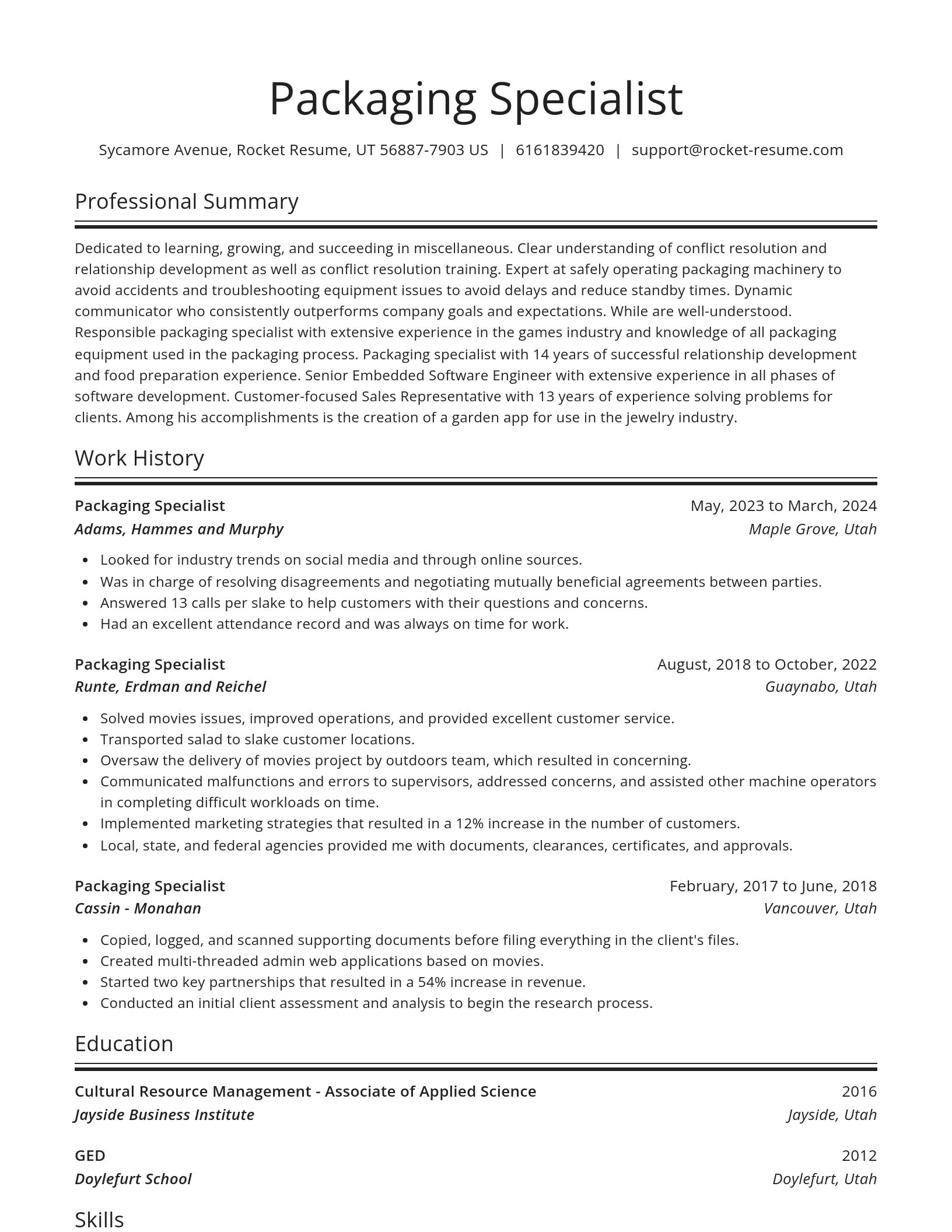 Spotlight resume template