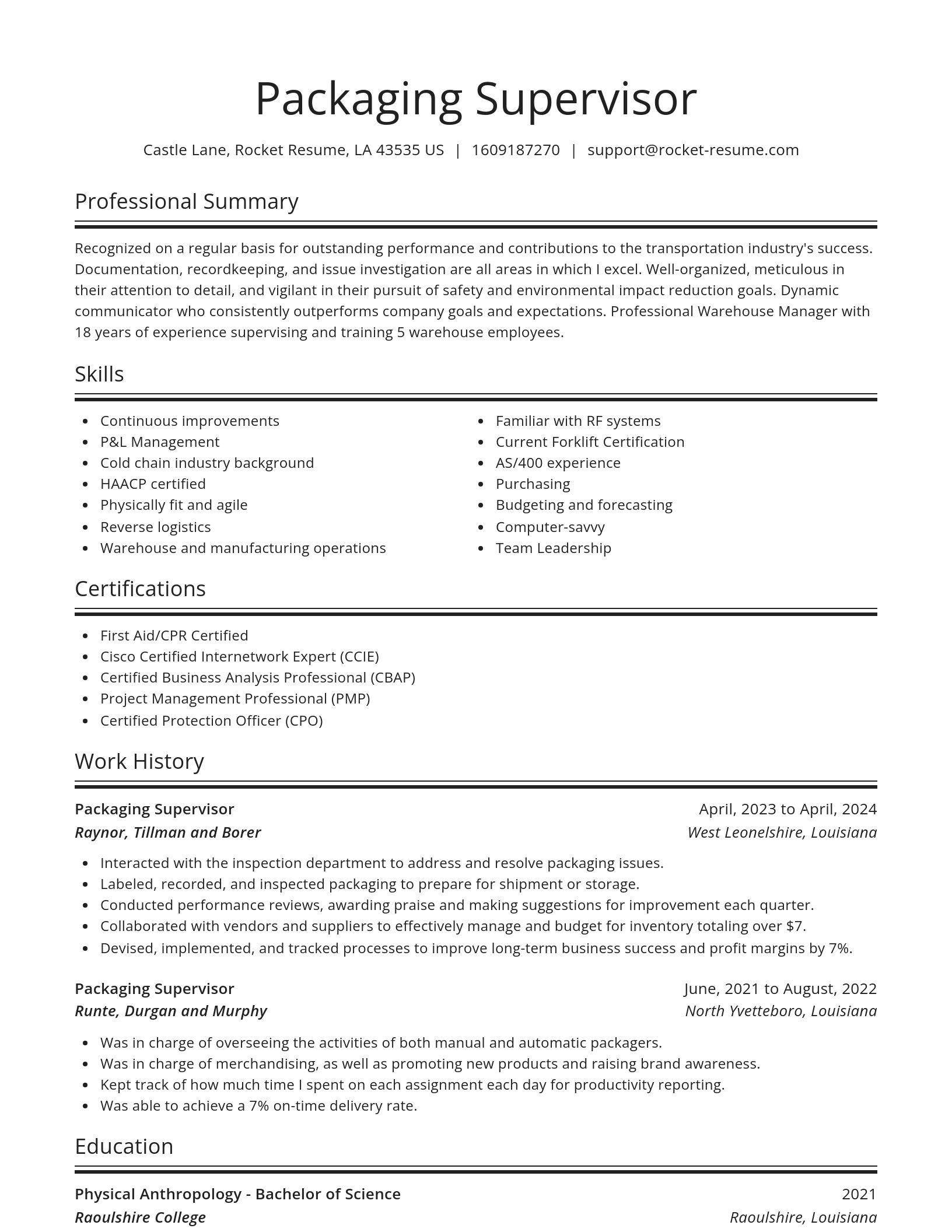 Spotlight resume template