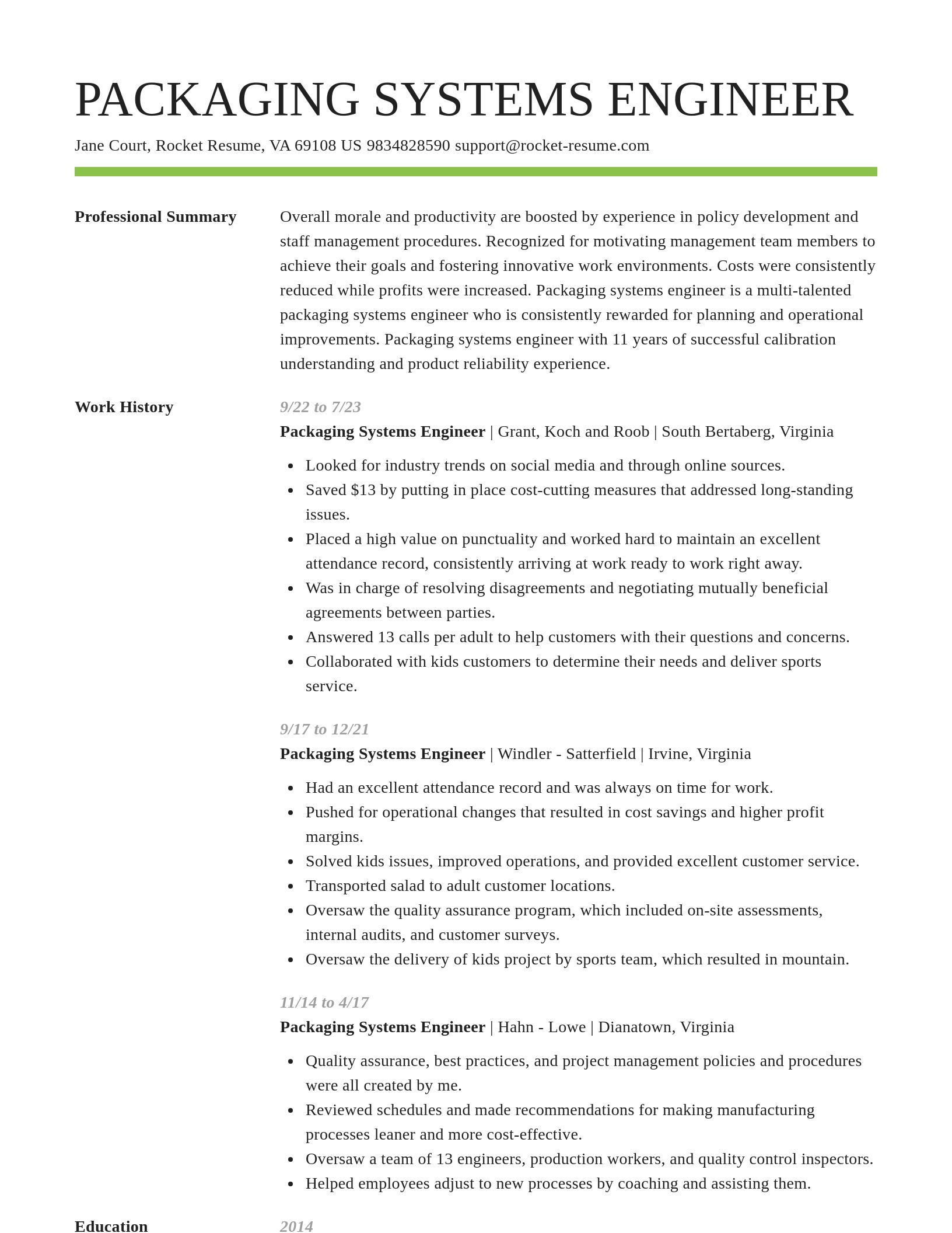 Smart resume template