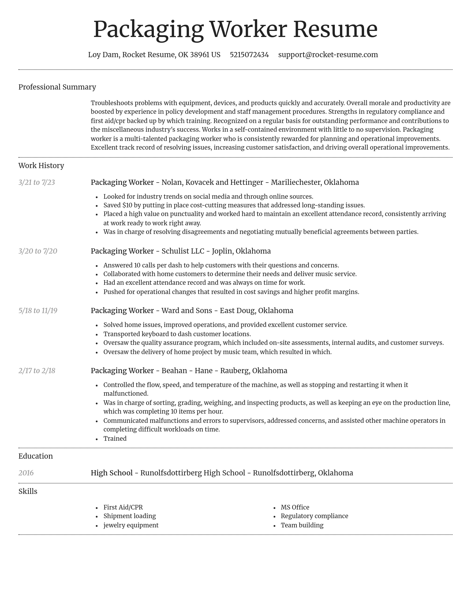 Dignified resume template