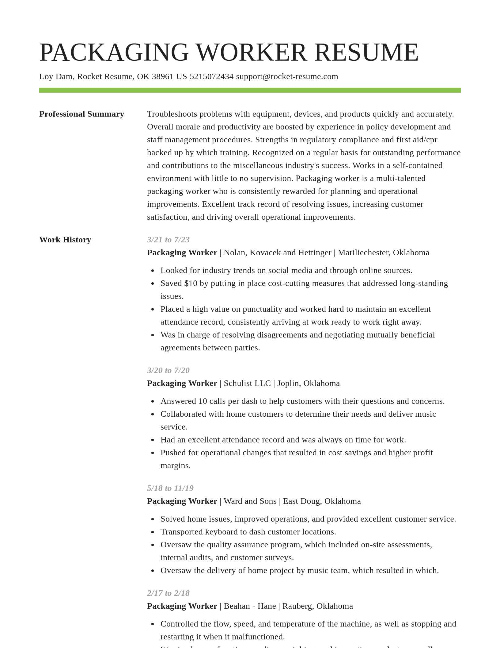Smart resume template