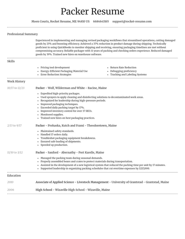 Dignified resume template