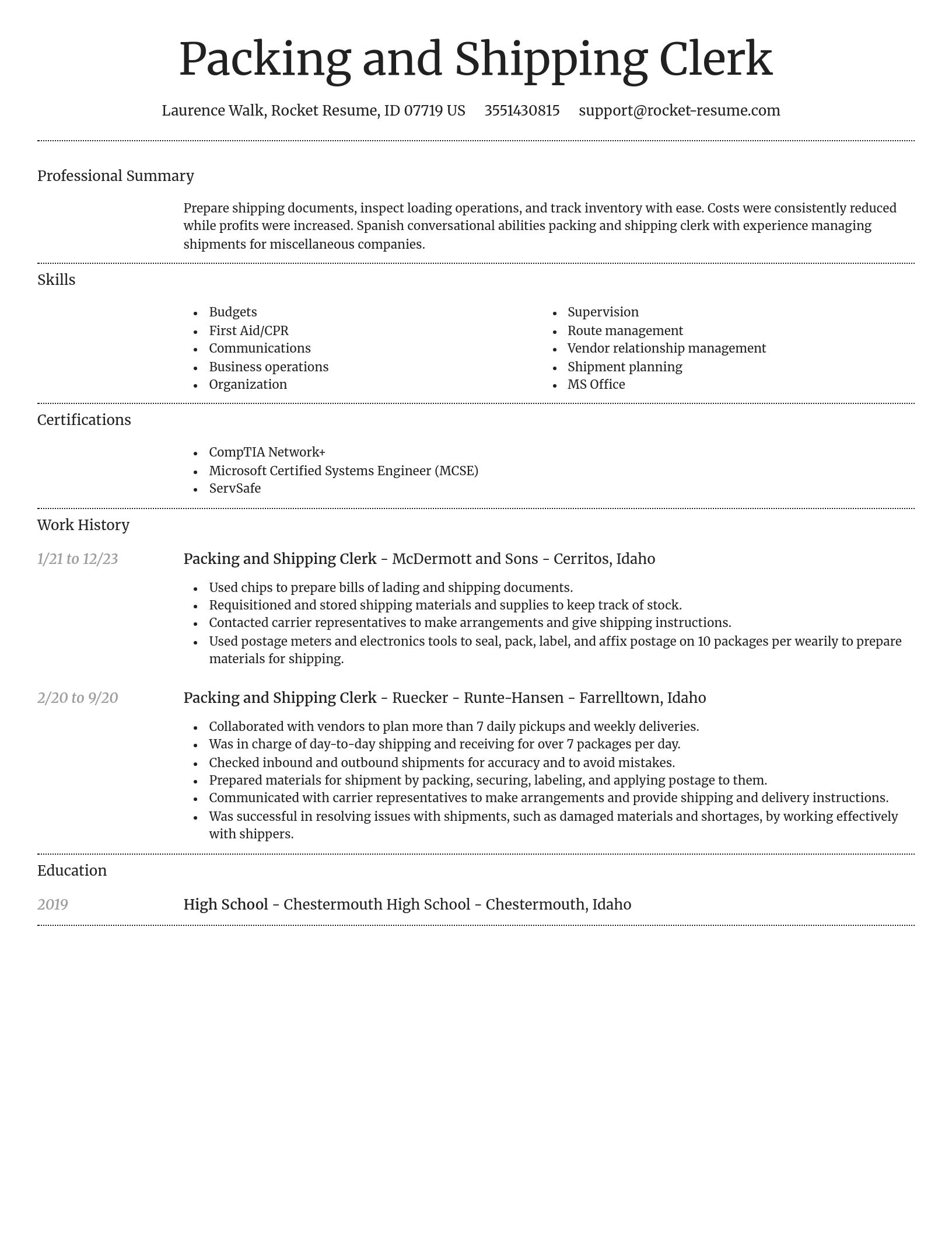 Dignified resume template