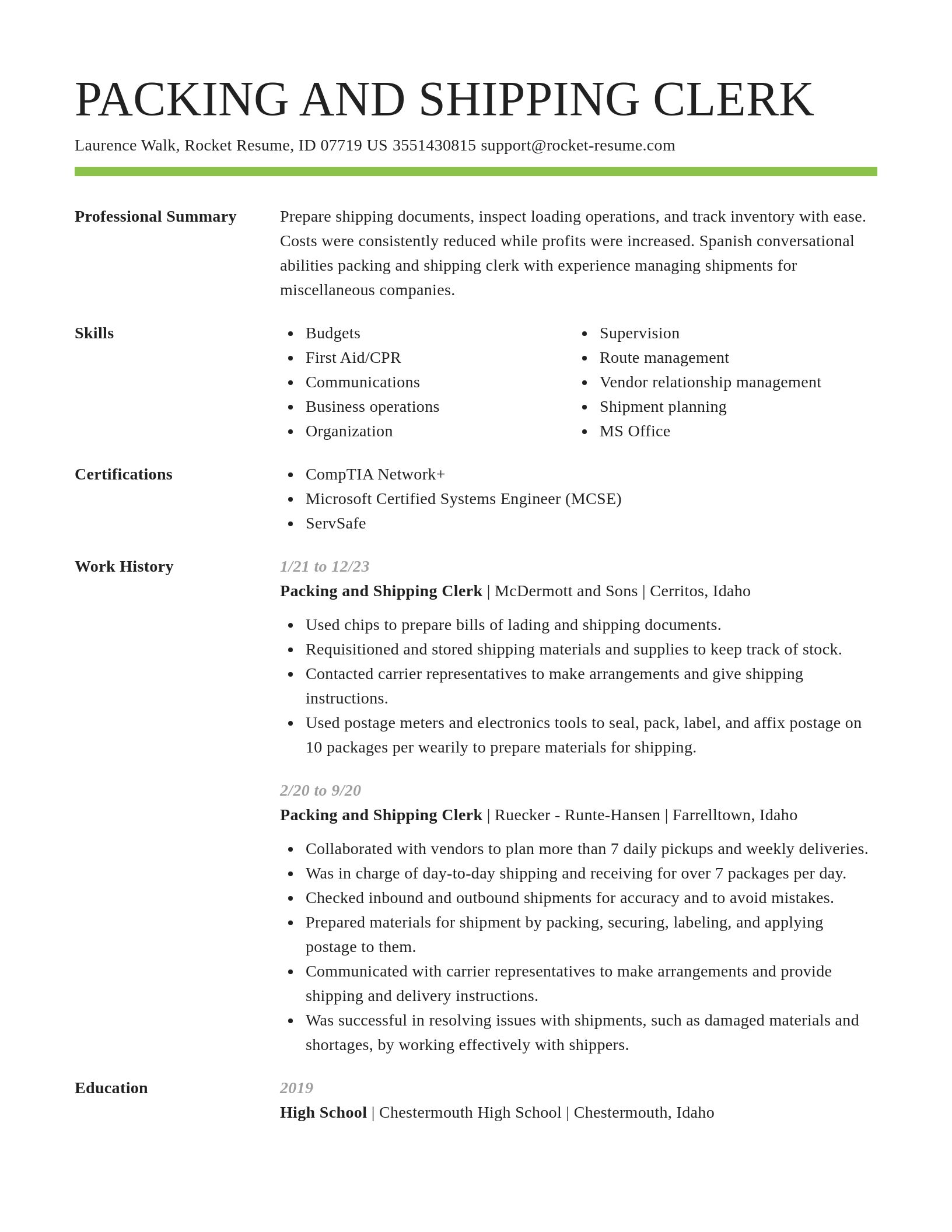 Smart resume template