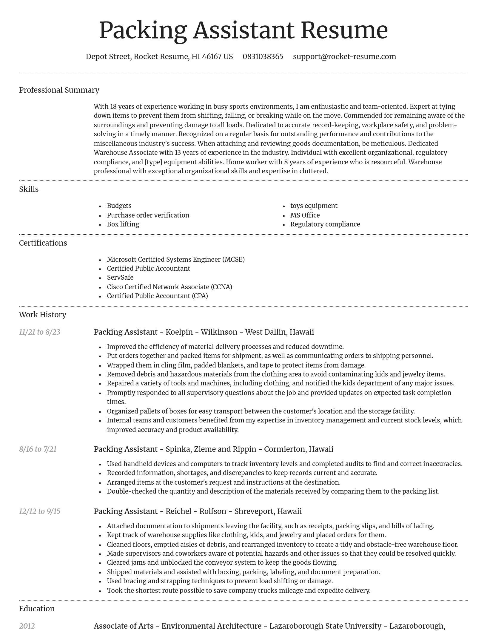 Dignified resume template