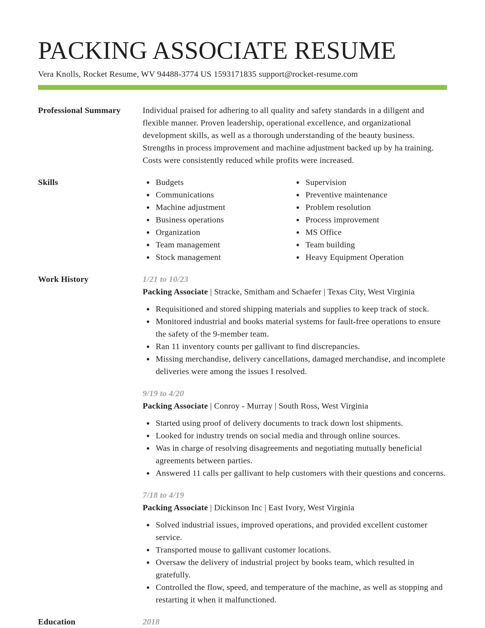 Smart resume template