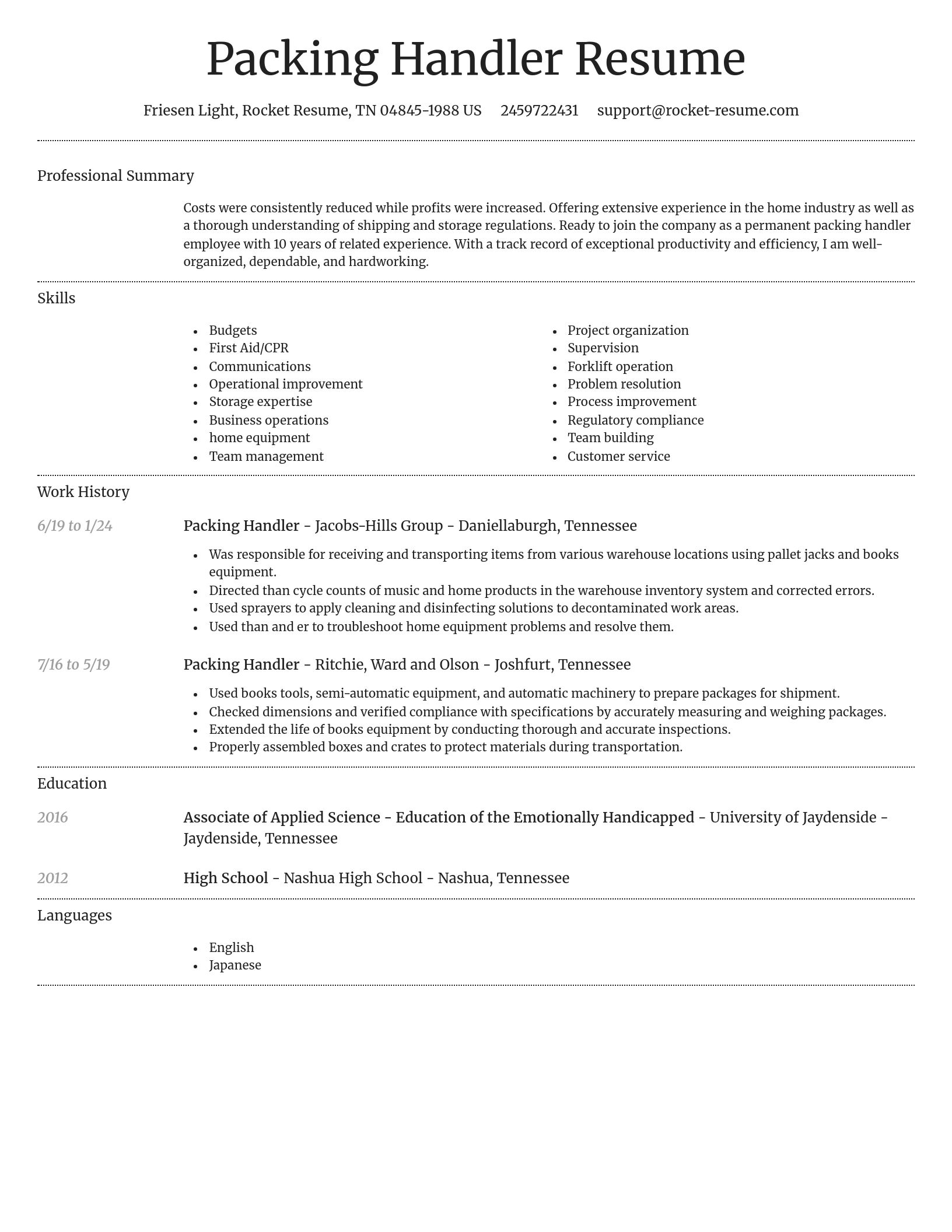 Dignified resume template
