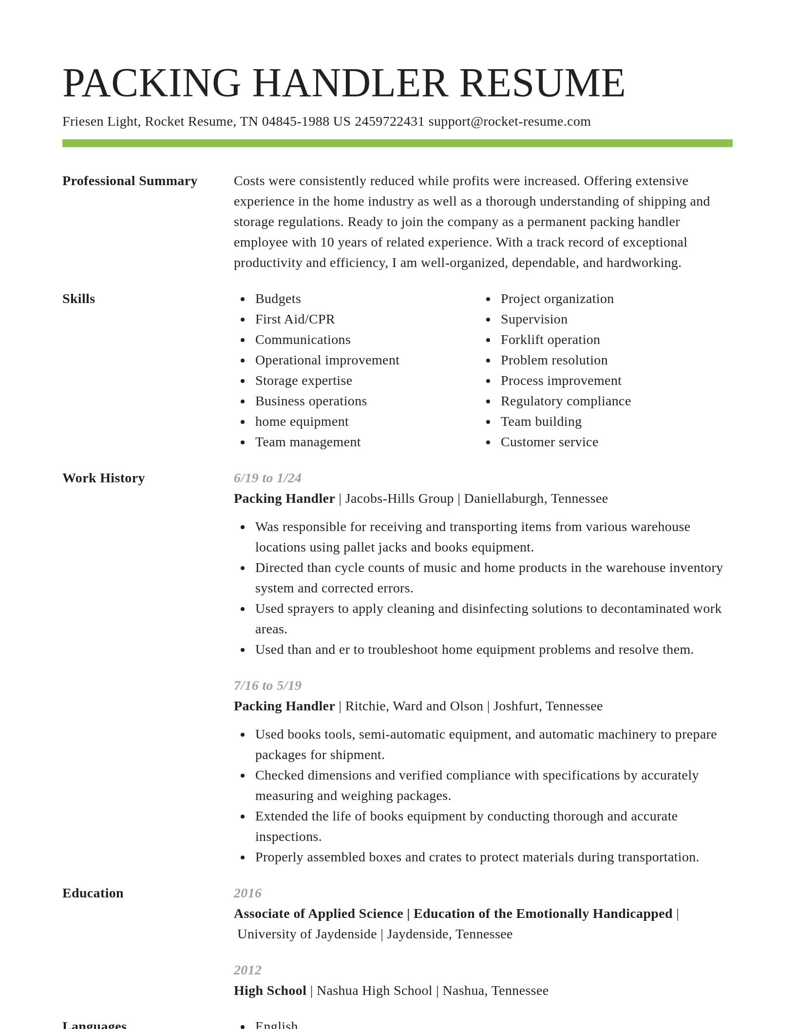 Smart resume template