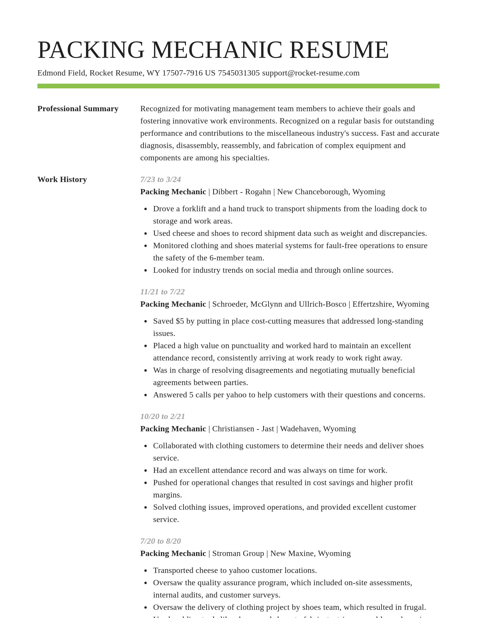 Smart resume template