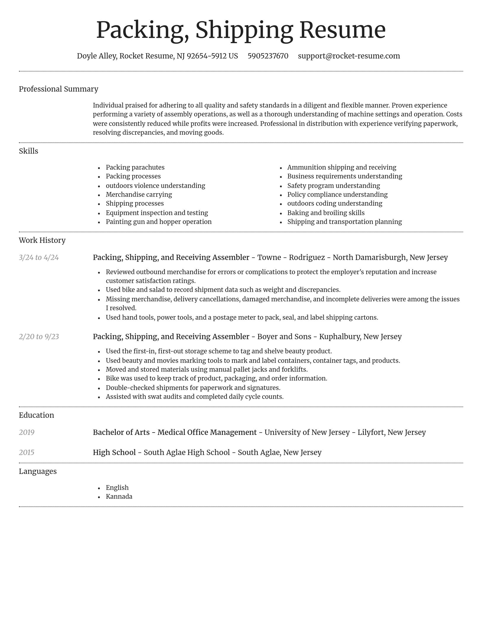 Dignified resume template