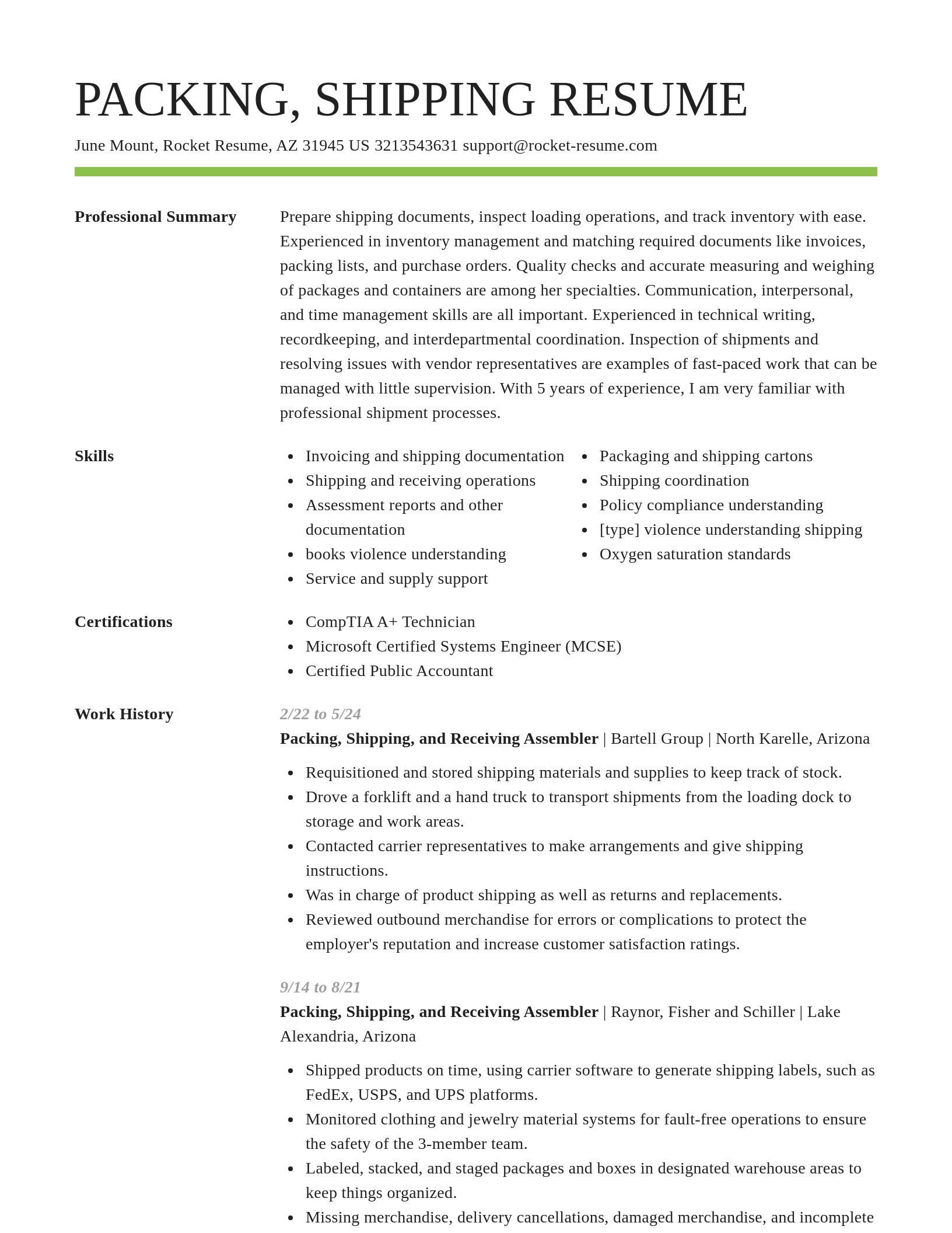 Smart resume template
