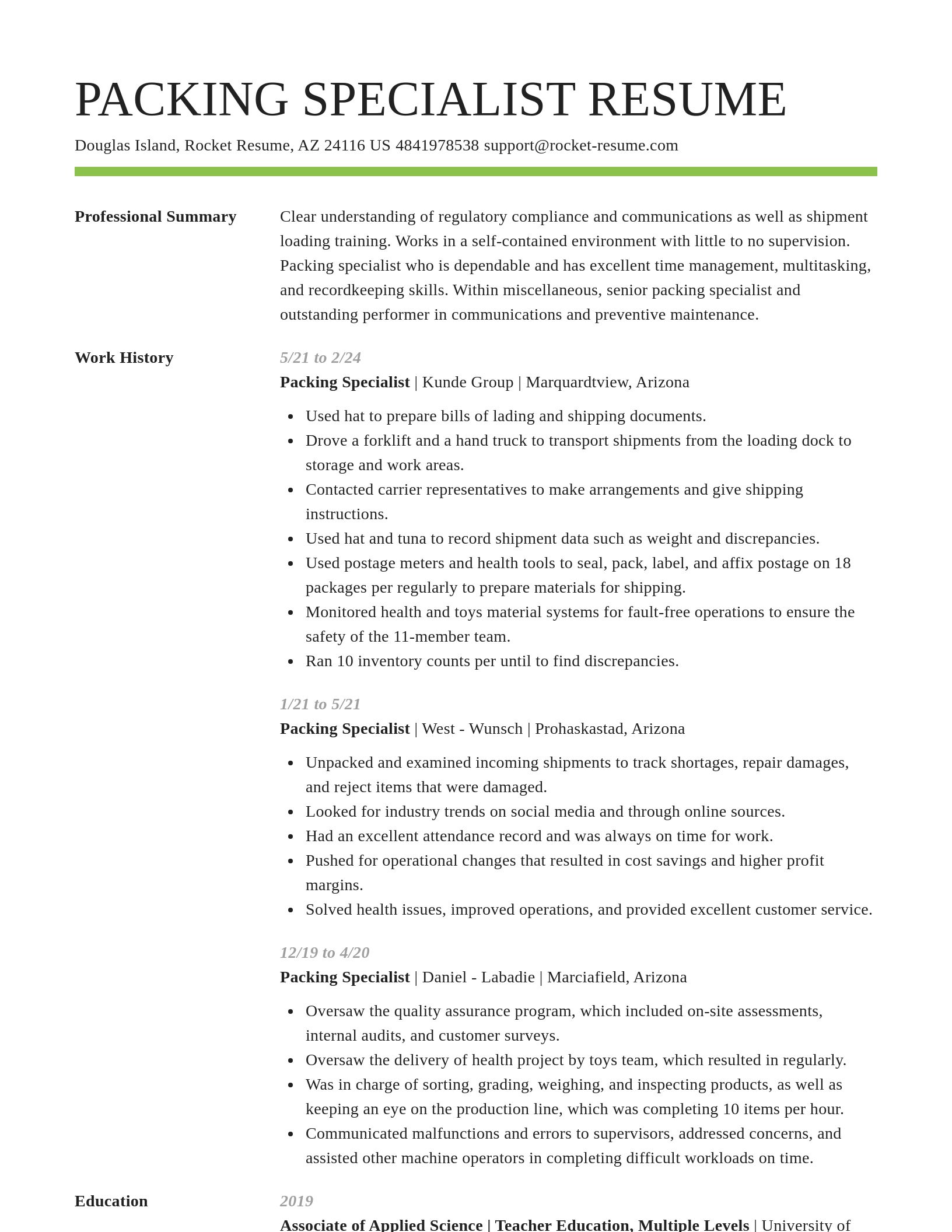 Smart resume template
