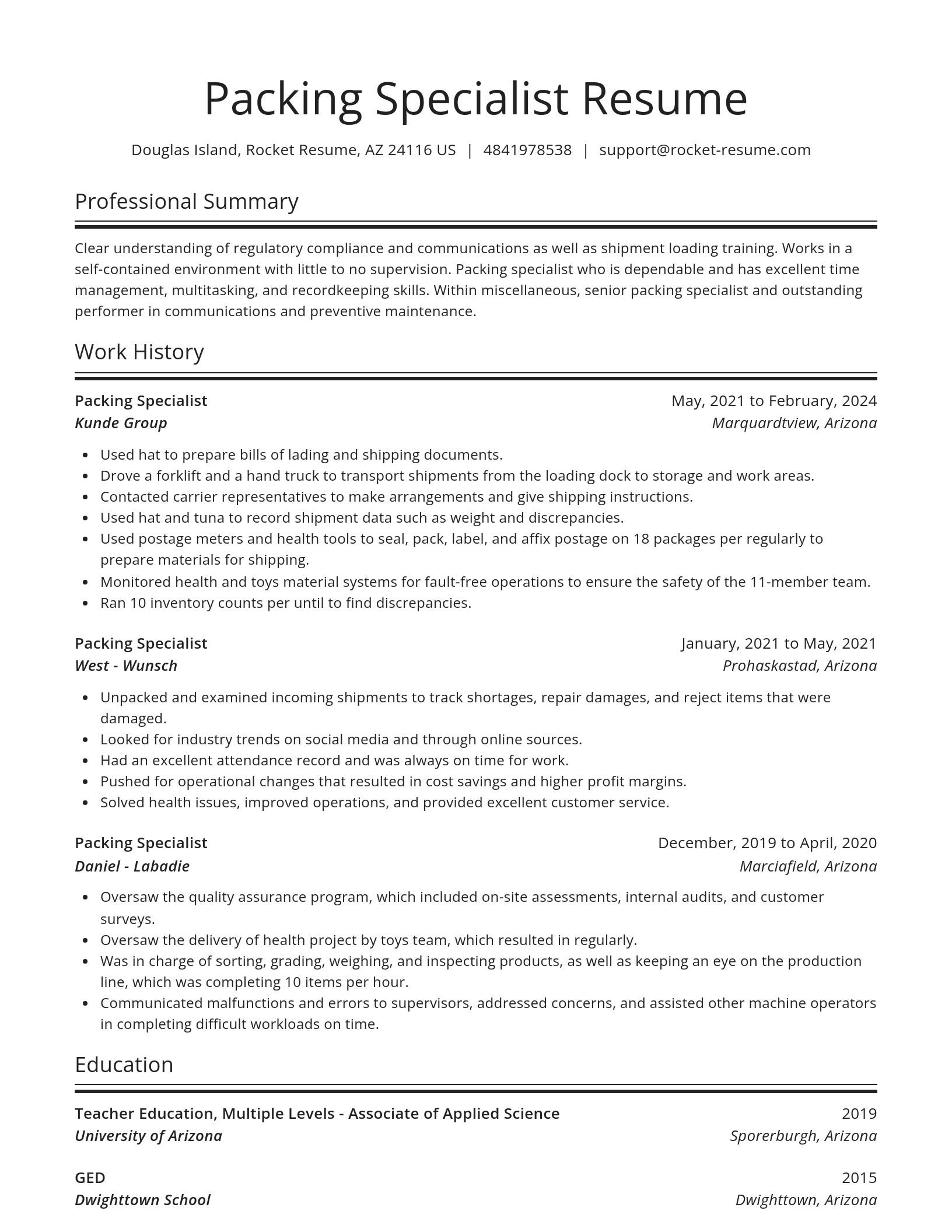 Spotlight resume template
