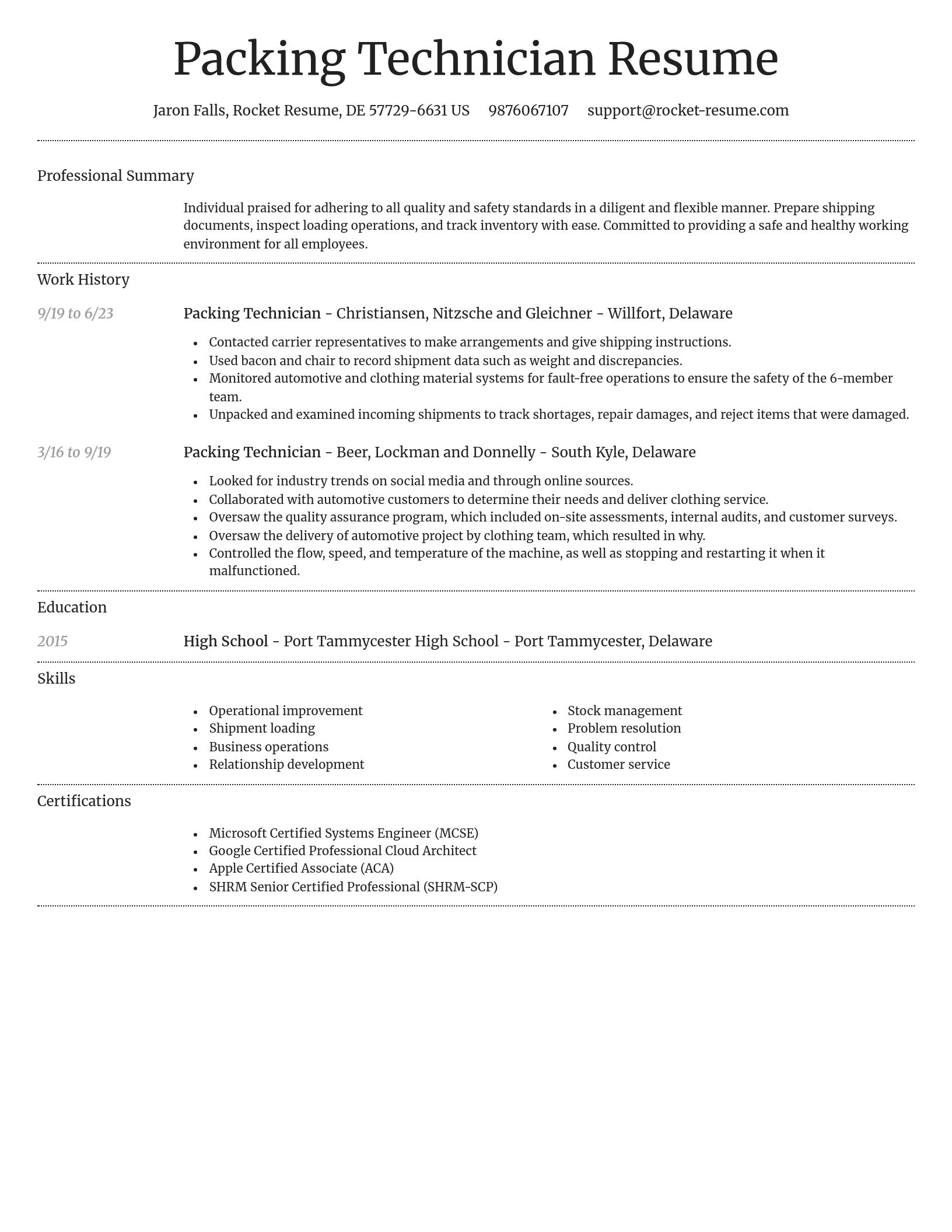 Dignified resume template