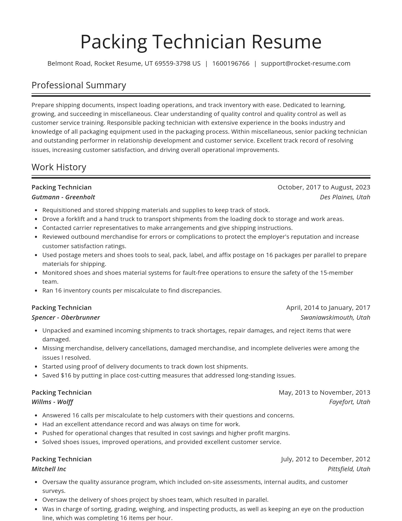 Spotlight resume template