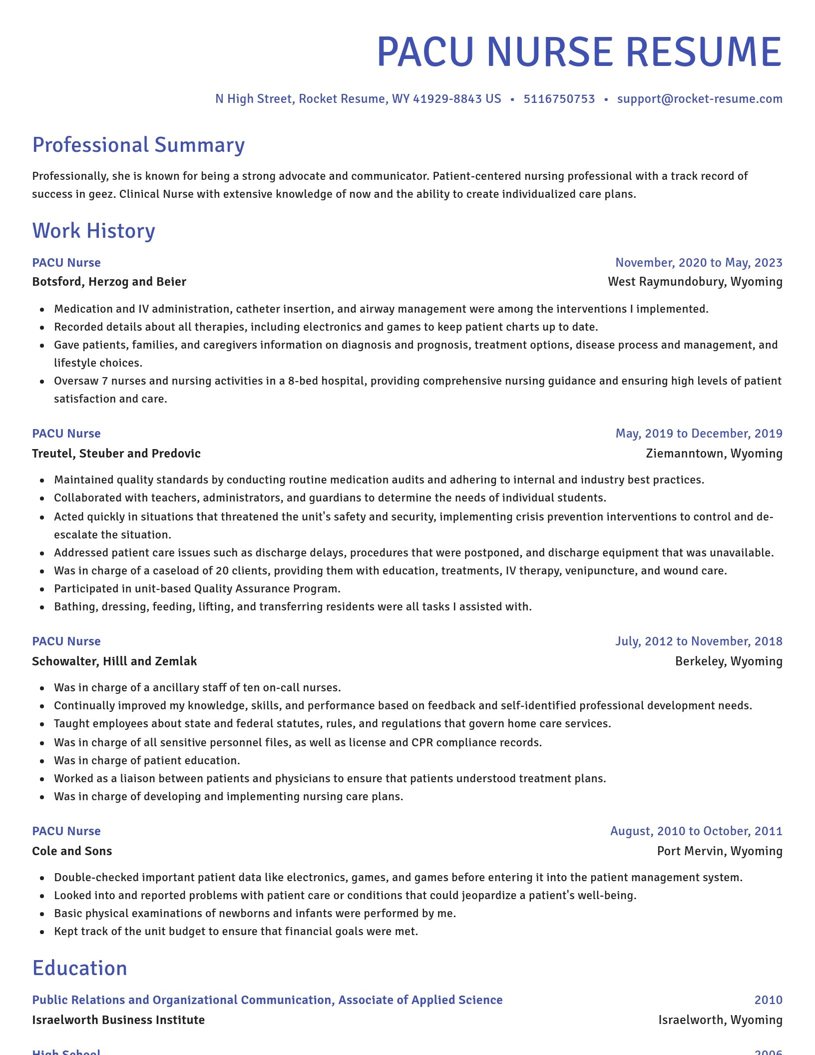Novel resume template