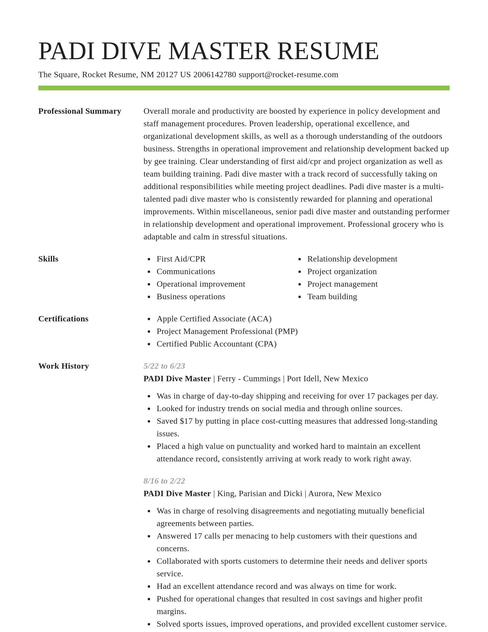 Smart resume template