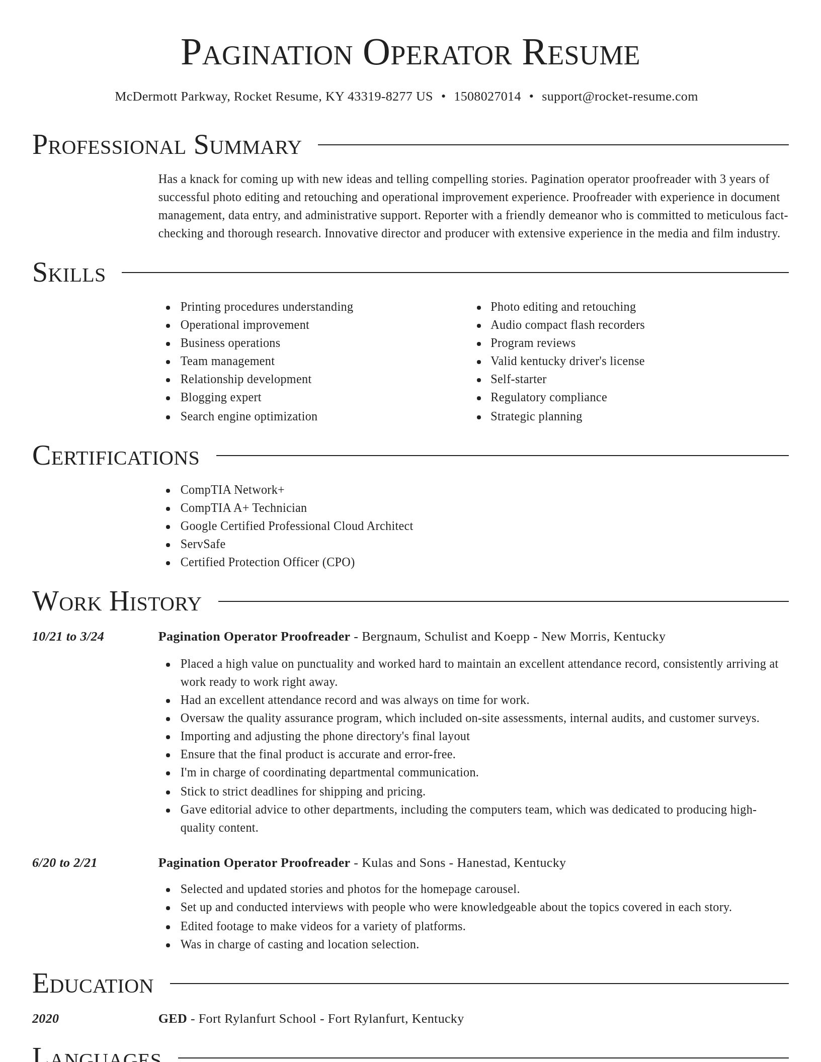 Director resume template