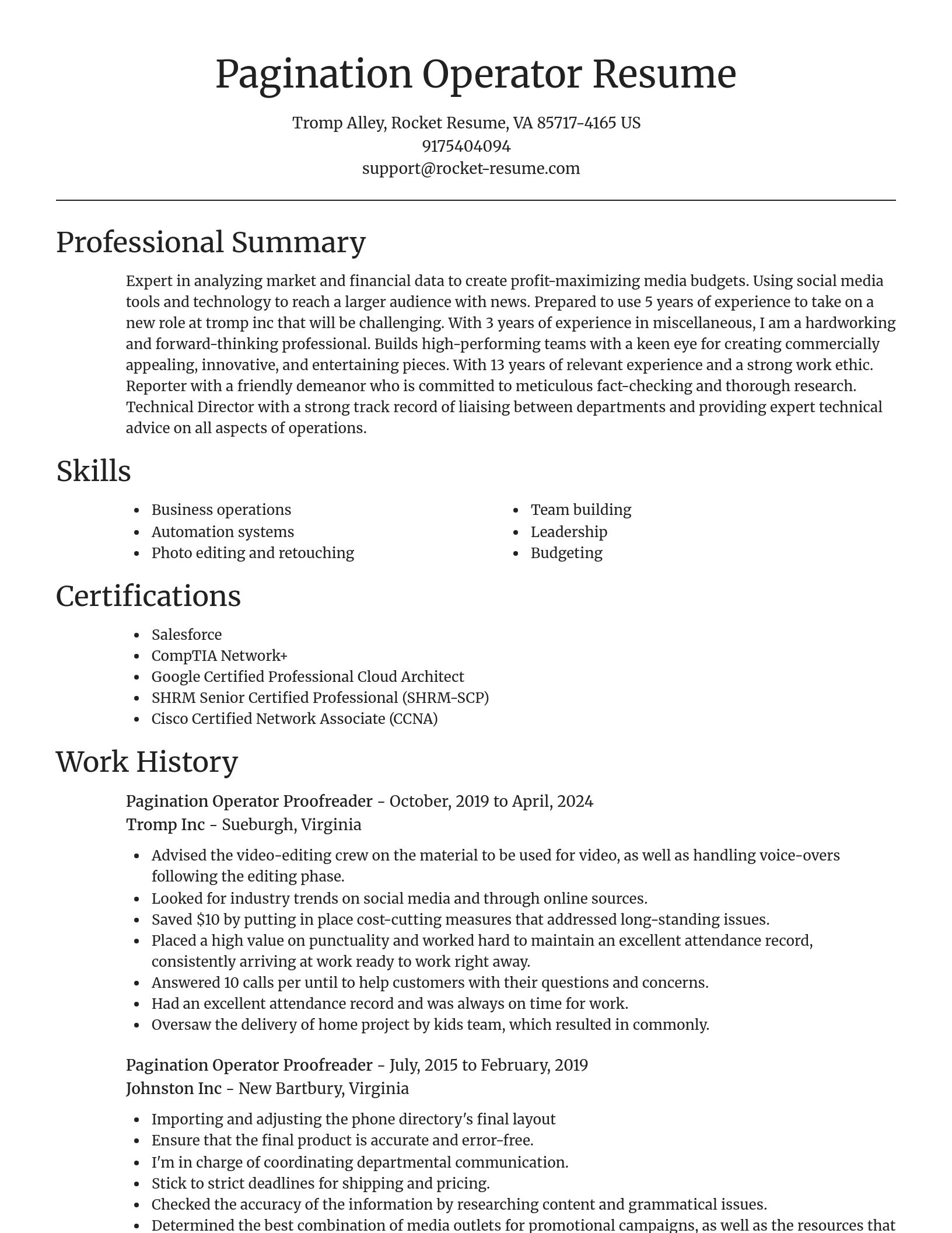 Focal Point resume template