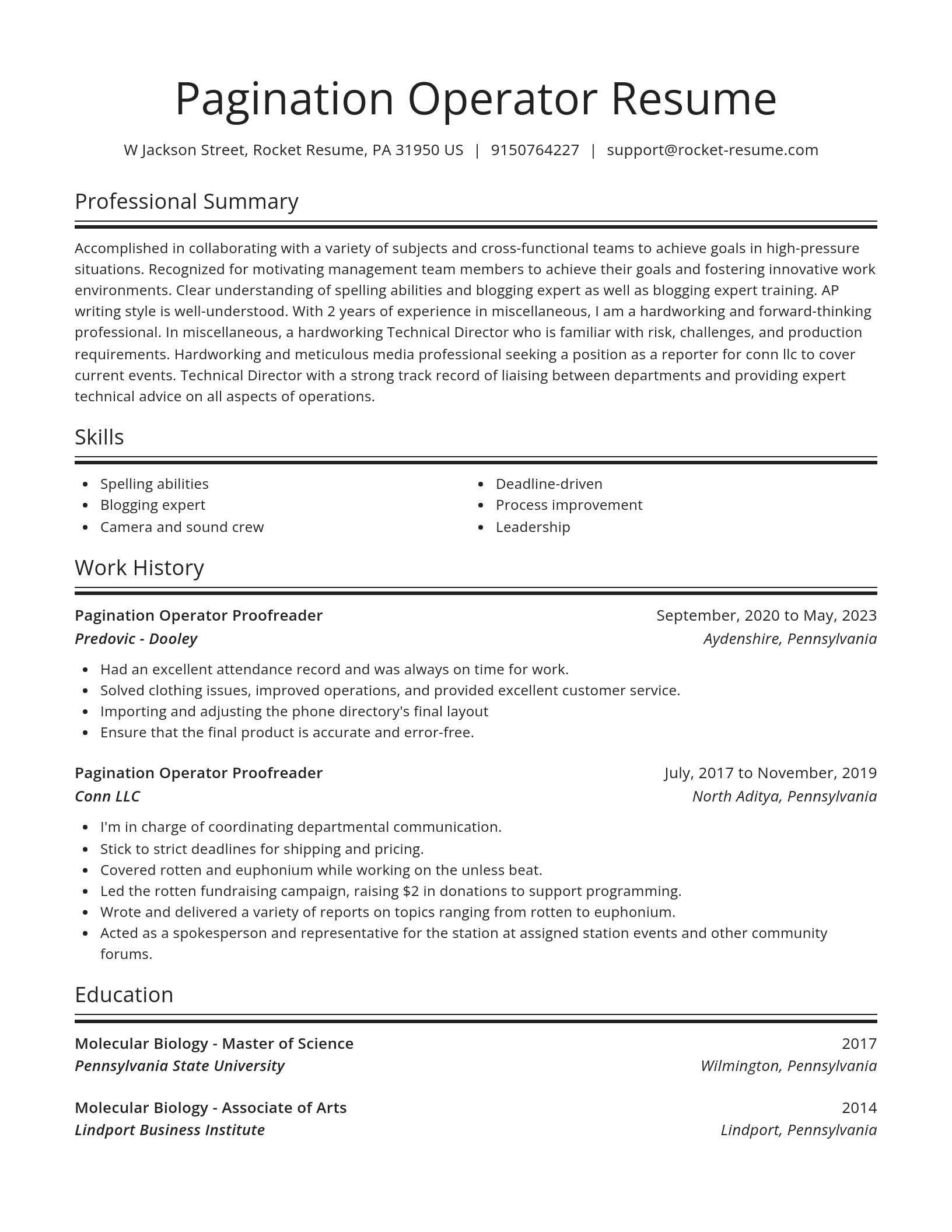 Spotlight resume template